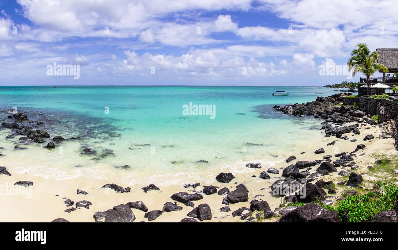 Seascape of Grand Baie, Mauritius. Mauritius is a major tourist