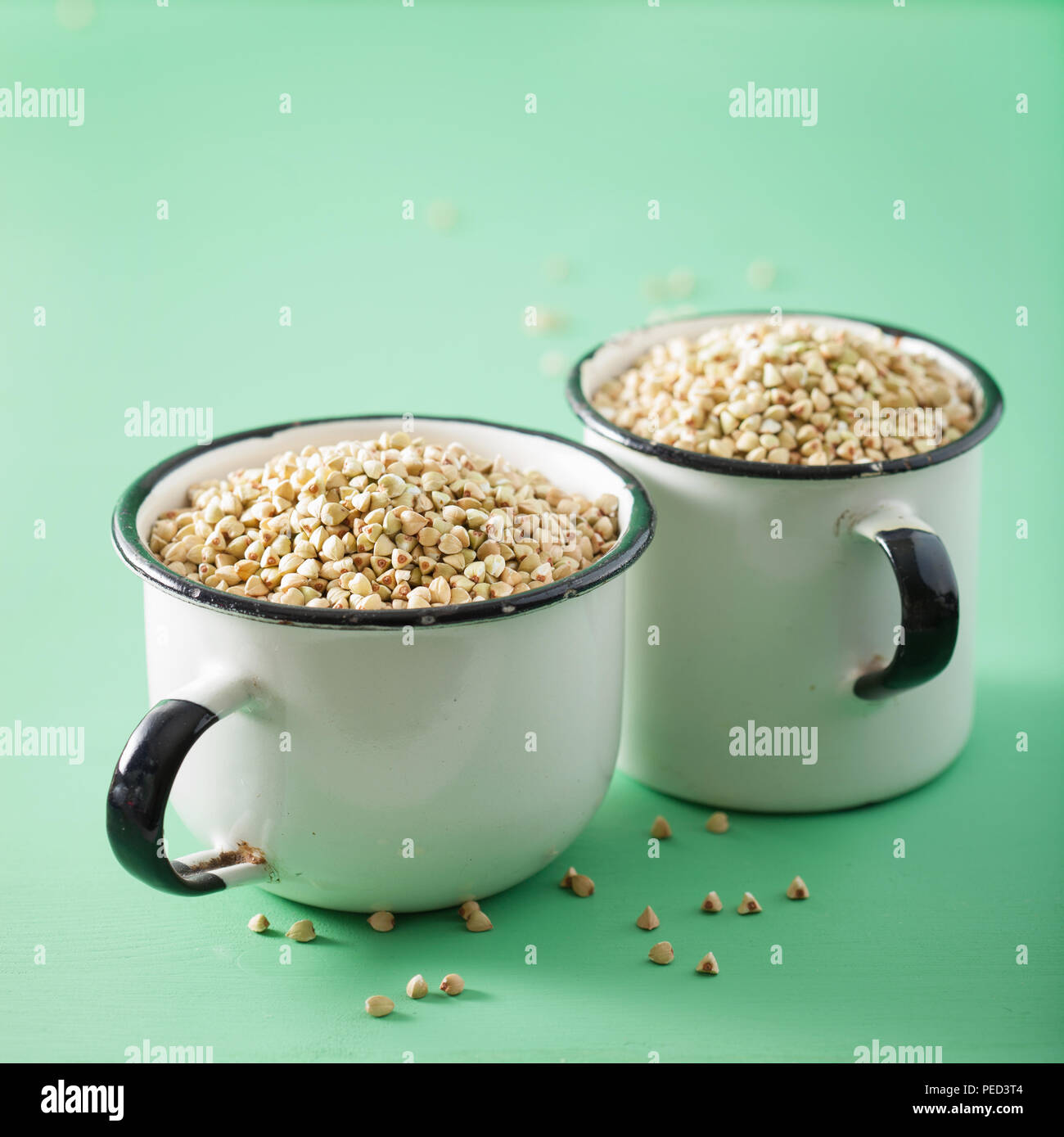 raw green buckwheat healthy ingredient Stock Photo Alamy