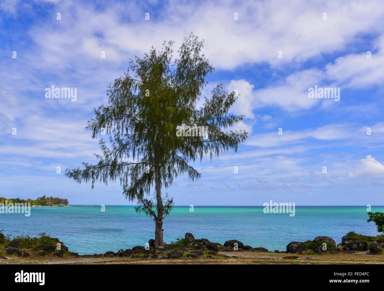 Seascape of Grand Baie, Mauritius. Mauritius is a major tourist