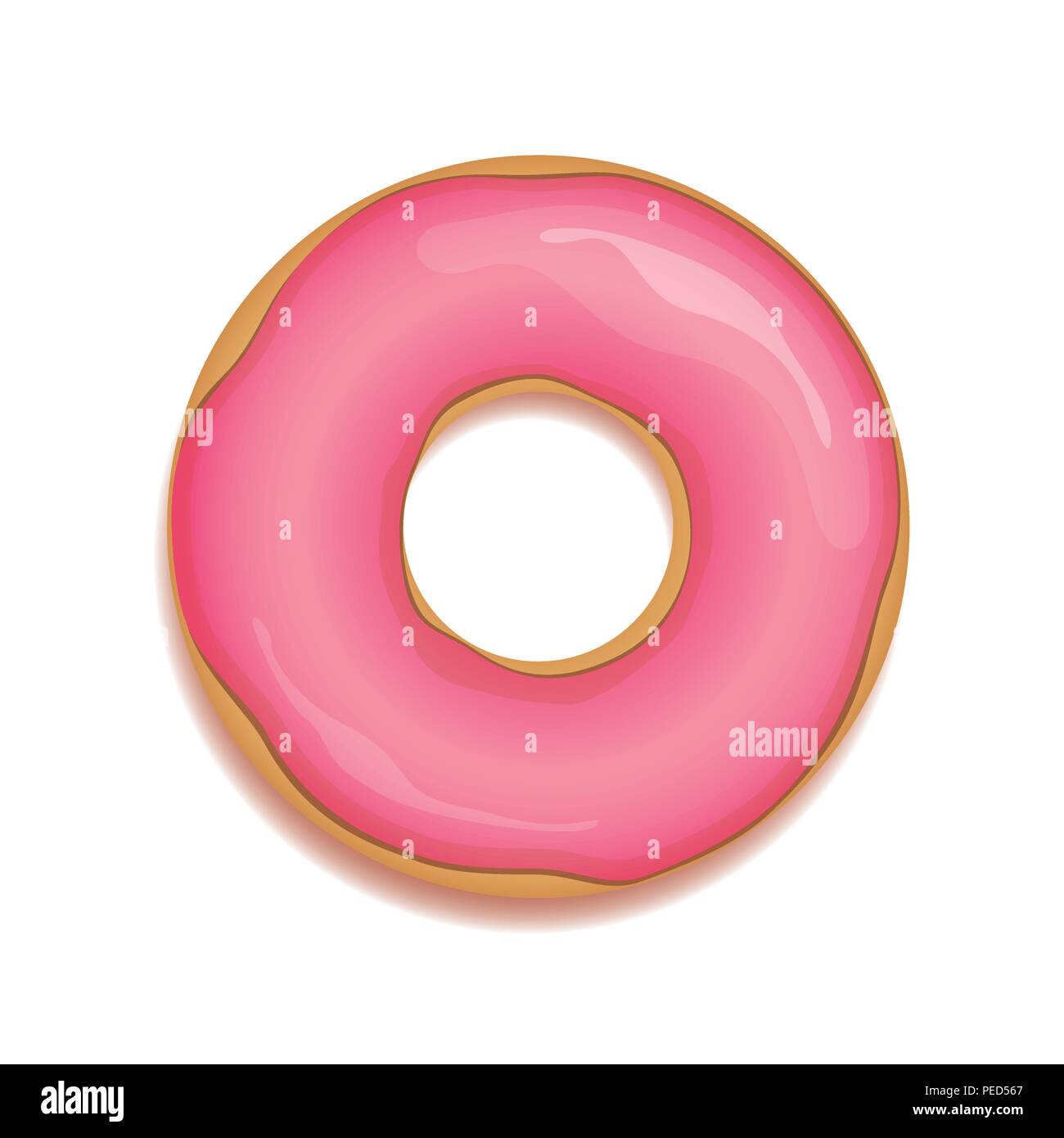 pink tasty donut isolated on white background vector illustration EPS10 ...