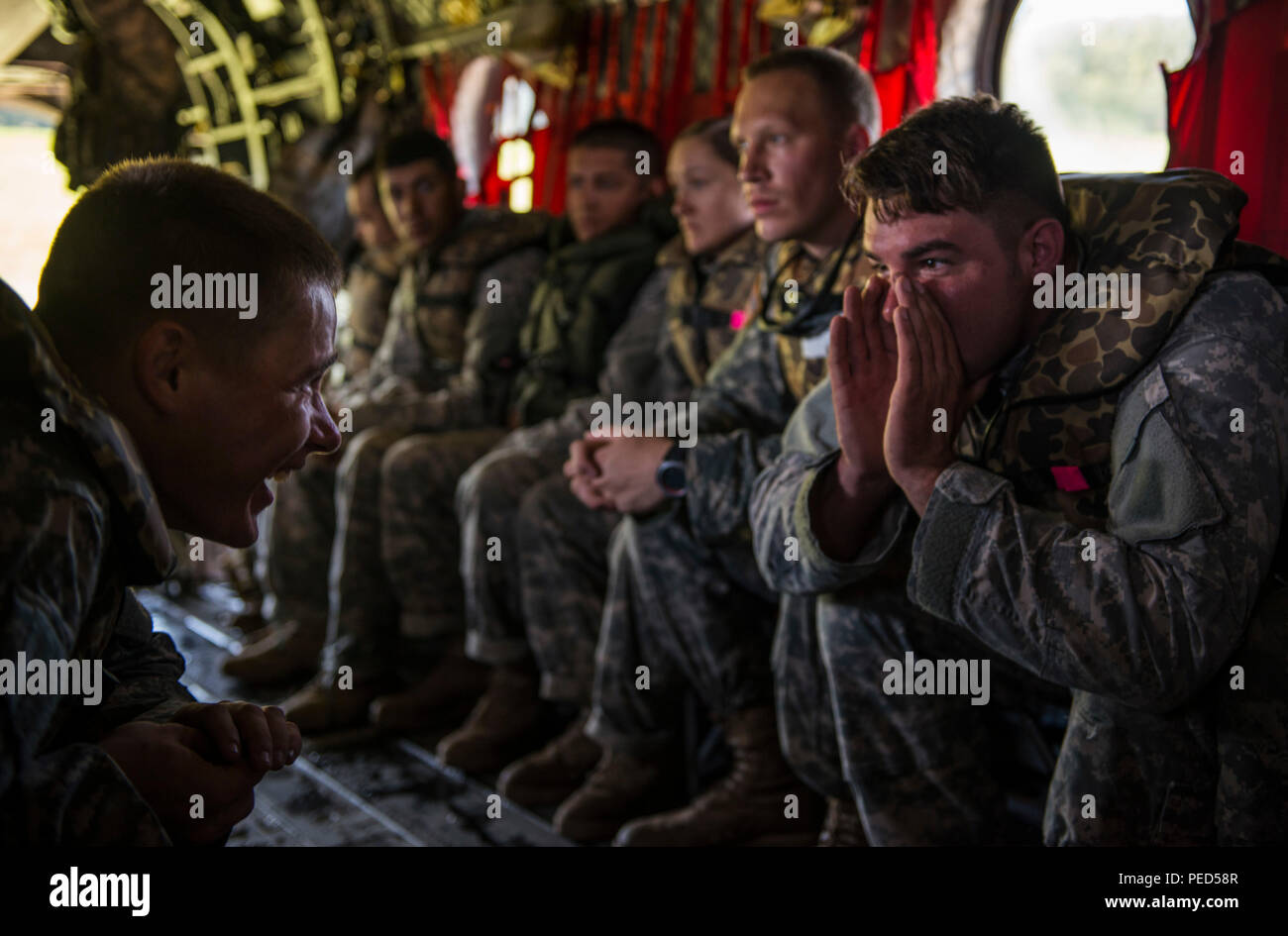 An active duty Soldier from the 502nd Engineer Company (MultiRole