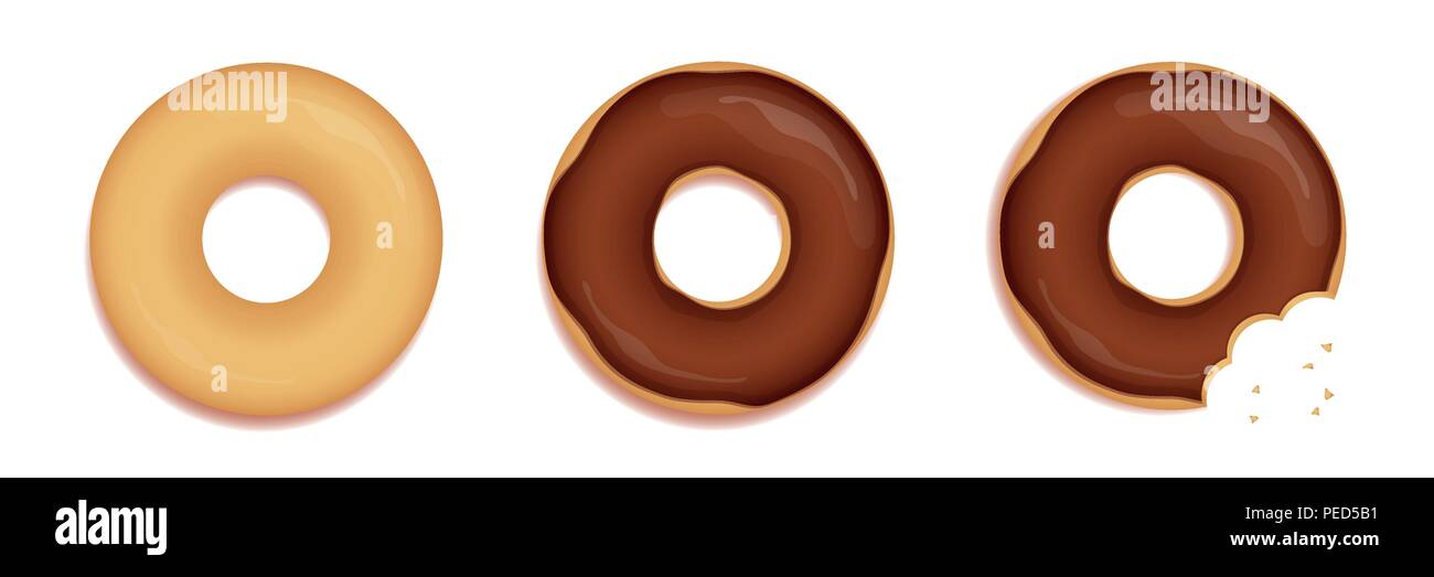 chocolate donut bakery isolated on white background vector illustration EPS10 Stock Vector