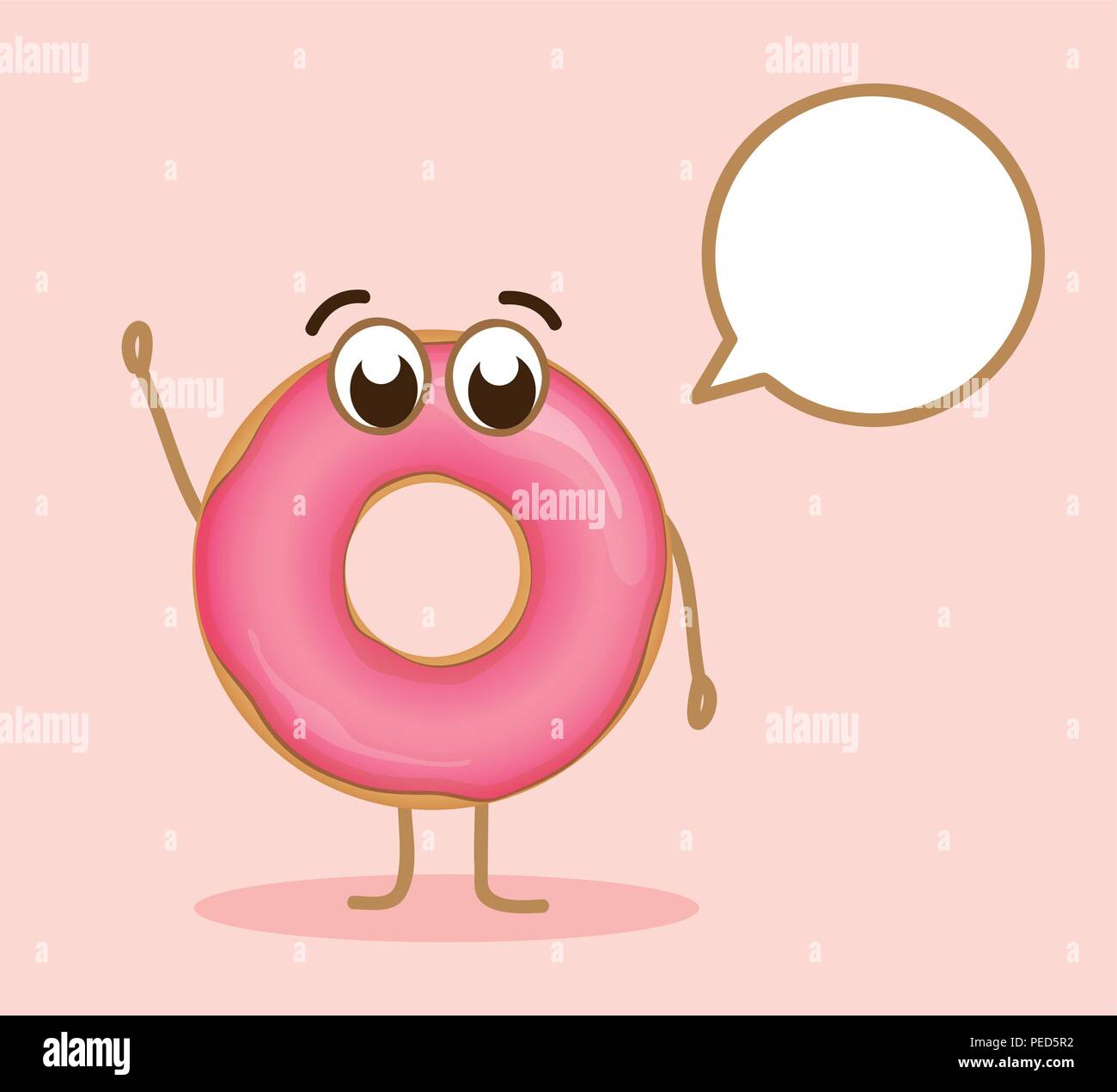 pink donut have something to say cartoon vector illustration EPS10 Stock Vector