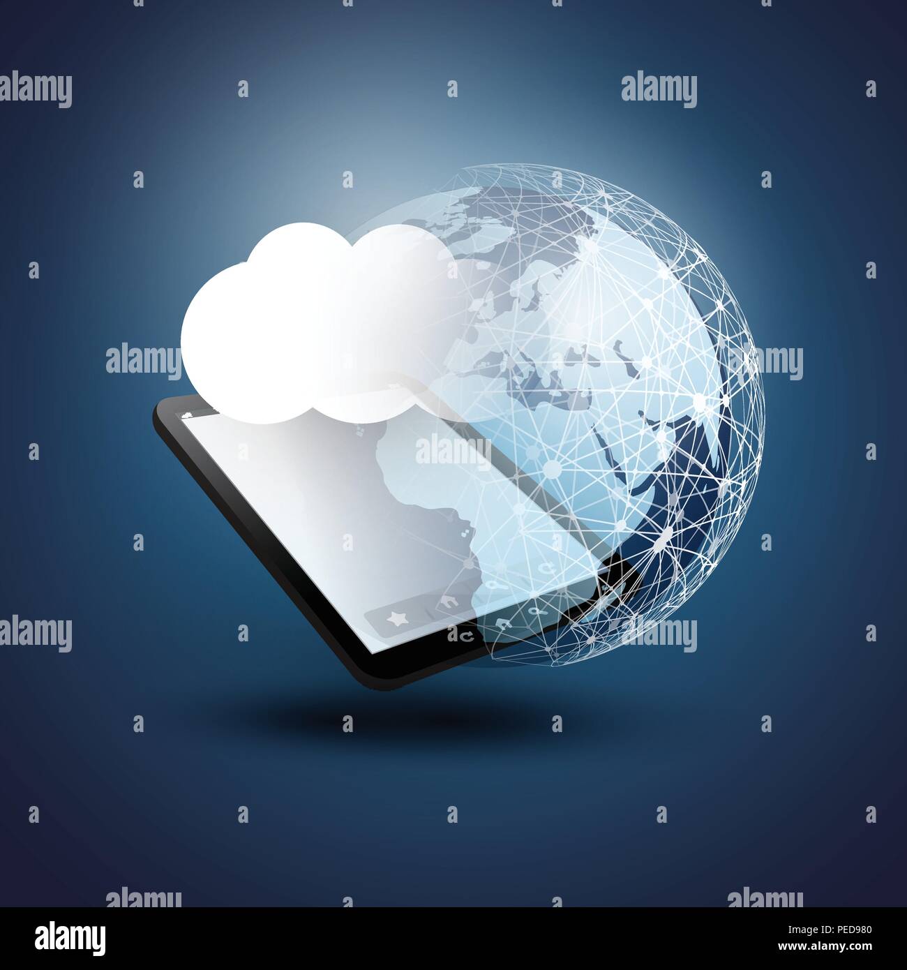 Cloud Computing Design Concept - Digital Network Connections ...