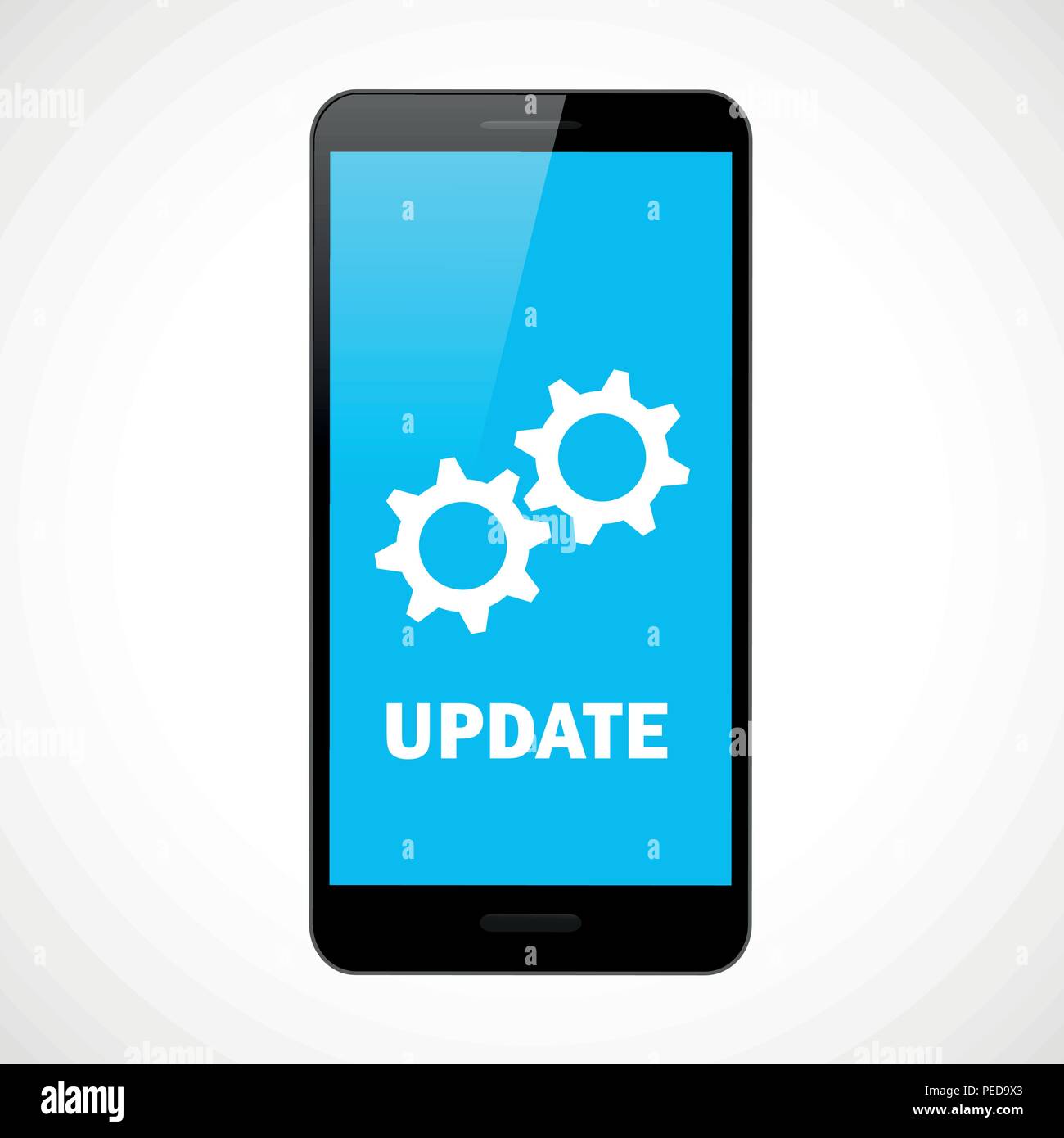 update updating software app smartphone gears vector illustration EPS10 Stock Vector