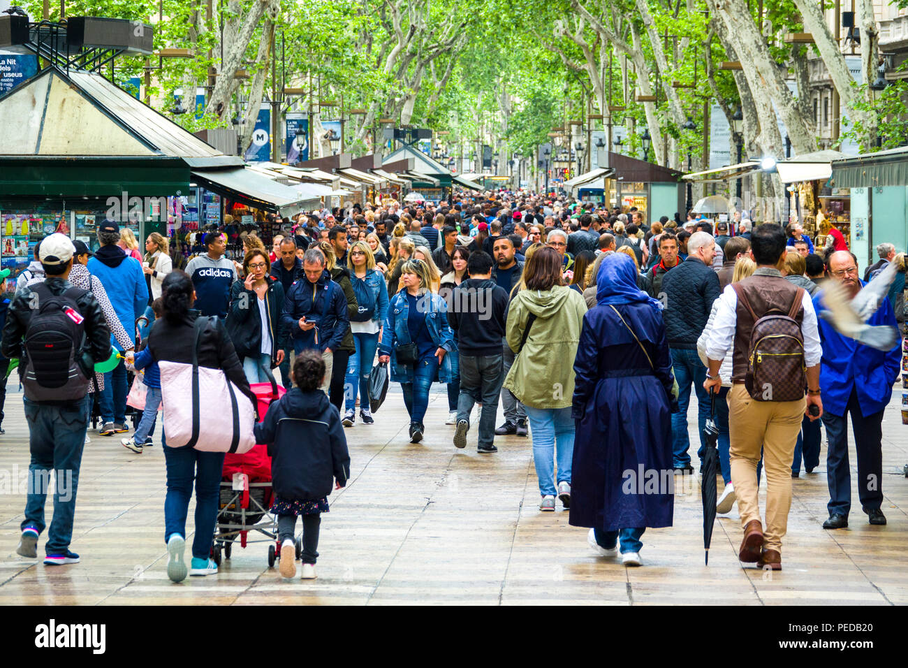 Las Ramblas Barcelona Spain the cosmopolitan capital of Spain's Catalonia  region, is known for its art and architecture. The fantastical Sagrada  Famíl Stock Photo - Alamy