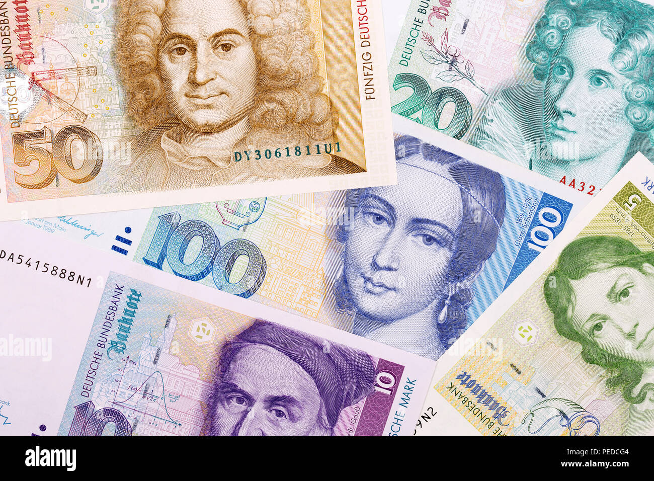 Old money from West Germany, a background Stock Photo