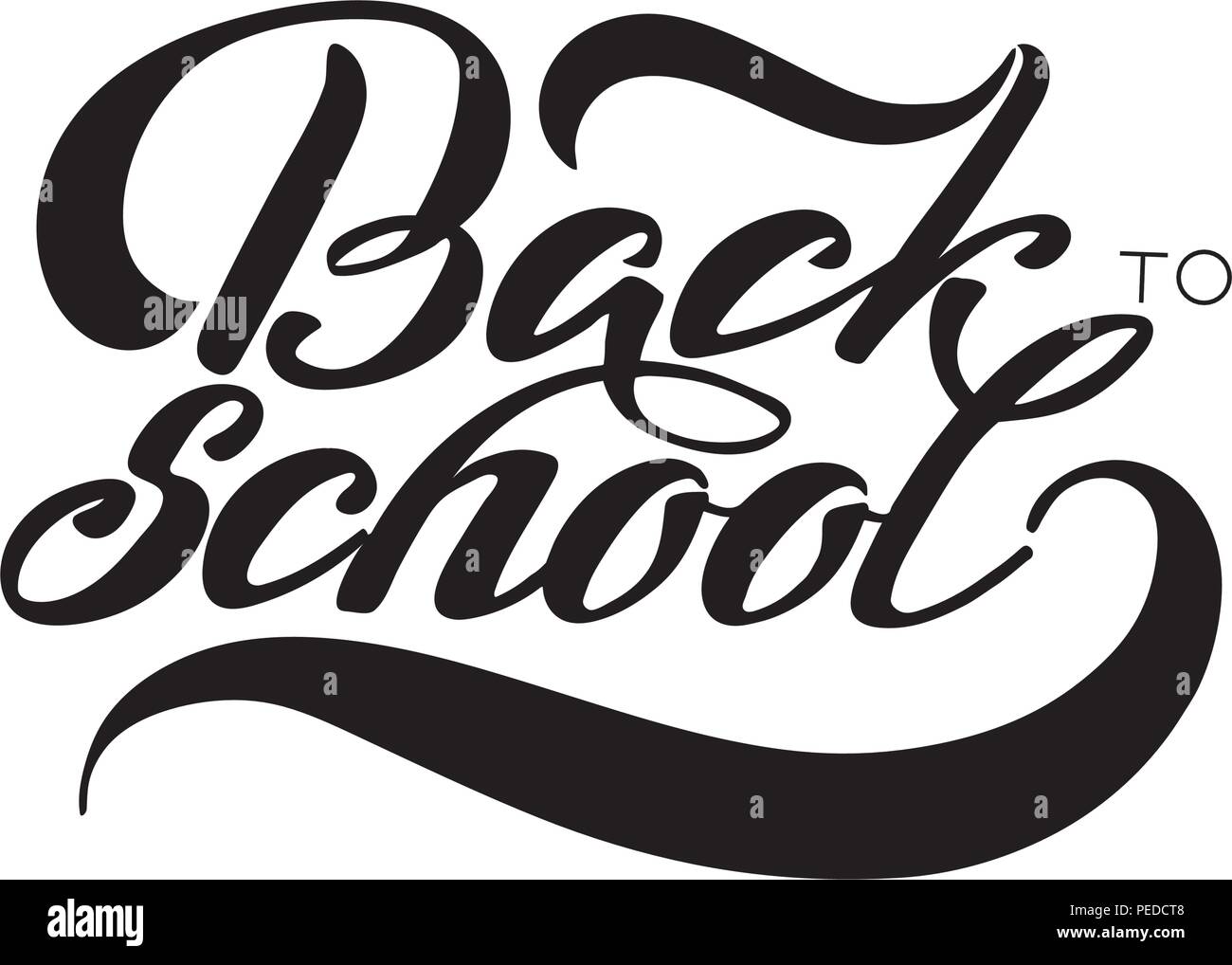 Back to school banner hand letterins Vector illustration. white ...