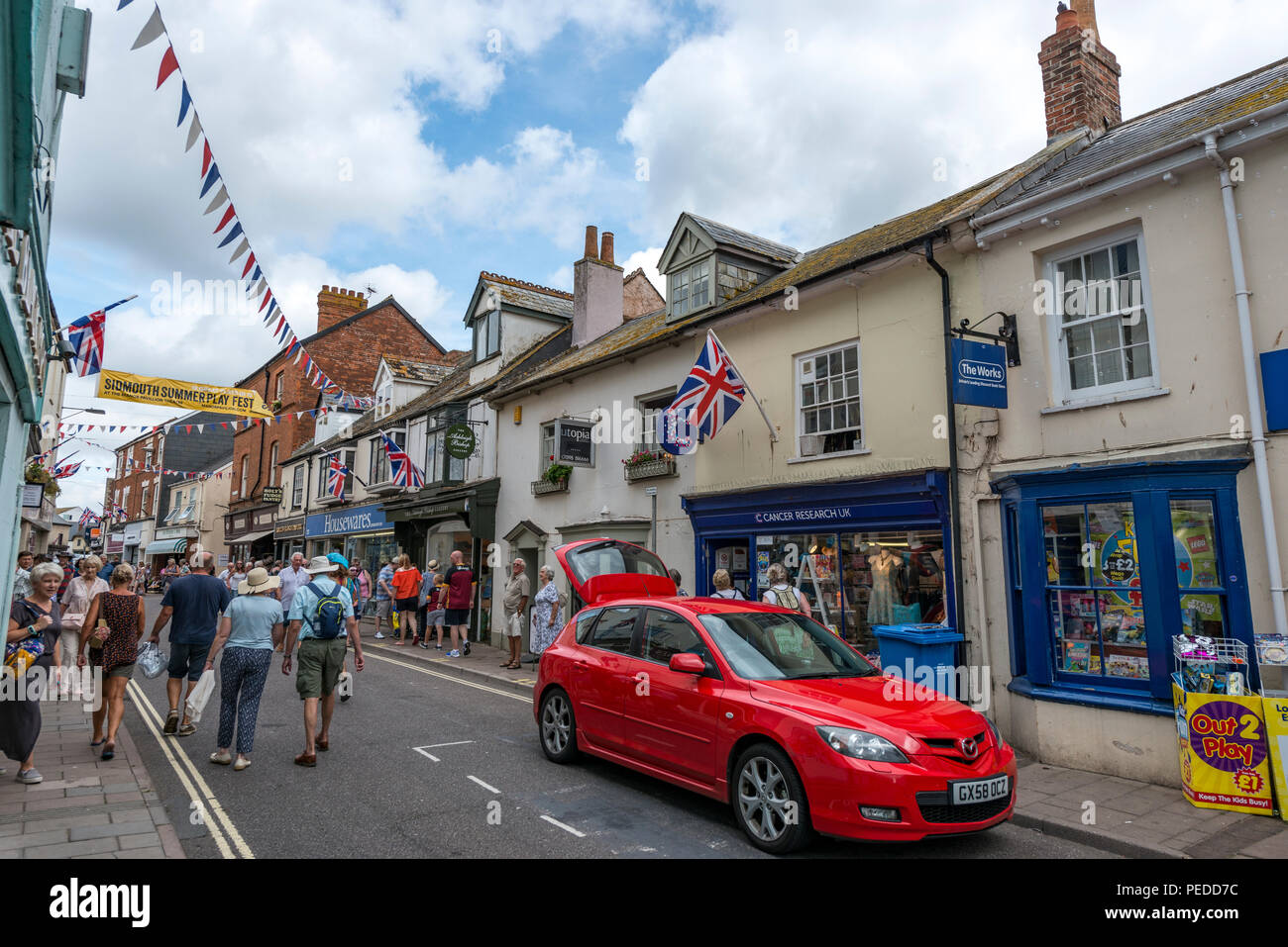 Street Scene, Sidmouth, Devon, UK Stock Photo