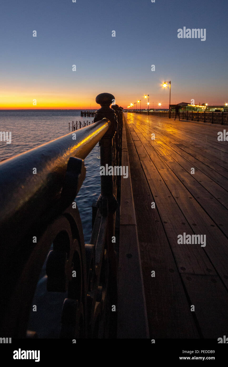 Ryde Pier at sunset Isle of Wight Stock Photo