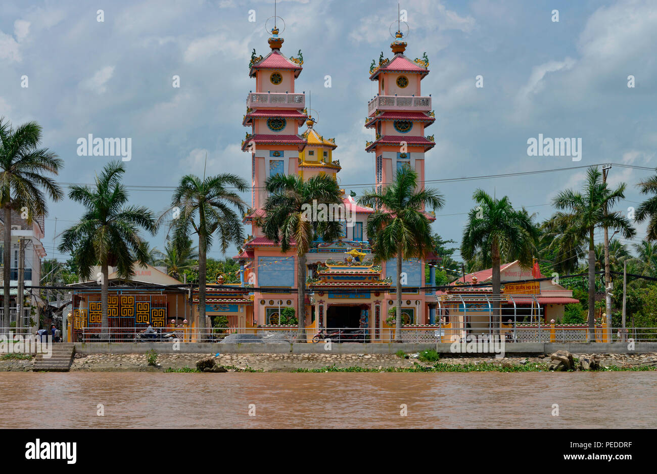 Tempel, Cao Dai, Sa Dec, Mekongdelta, Vietnam Stock Photo