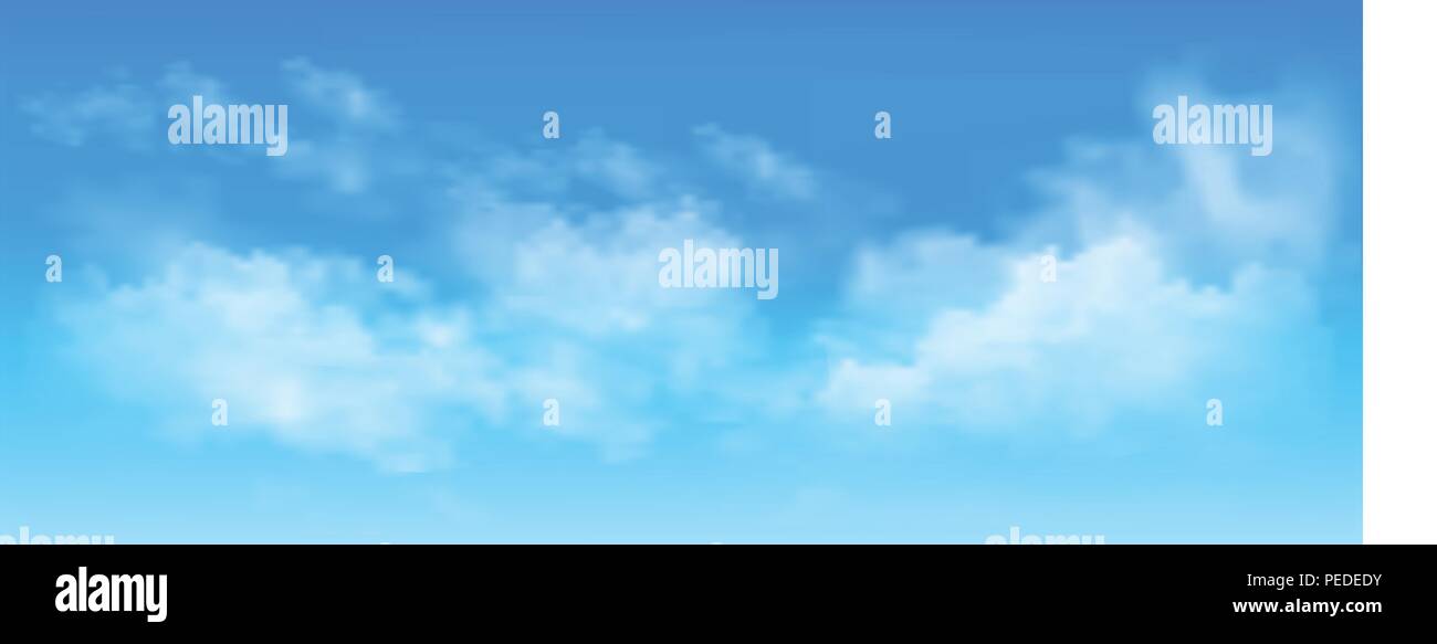Background with clouds on blue sky. Blue Sky vector Stock Vector Image ...