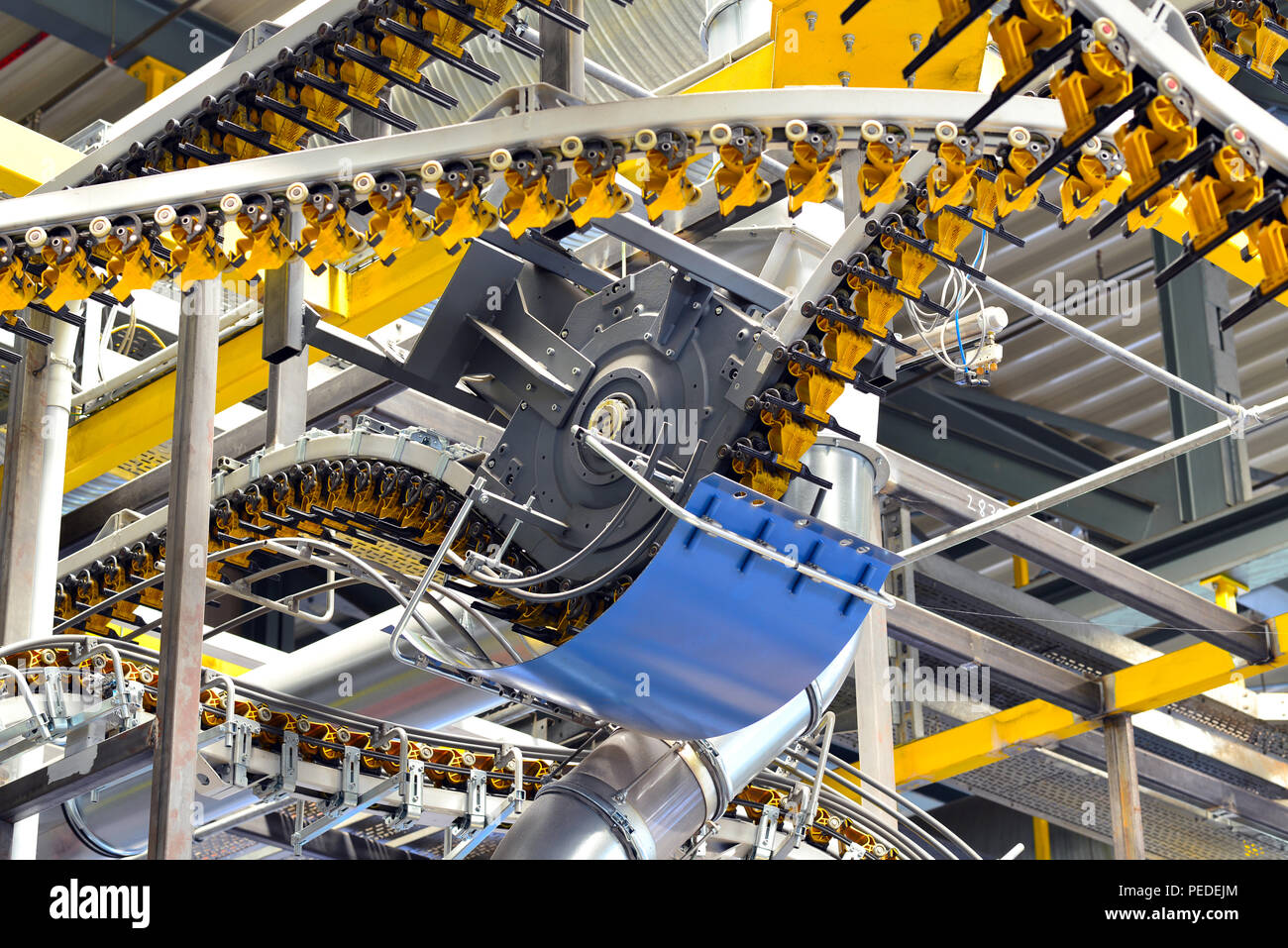 modern machines for transportation in a large print shop for production