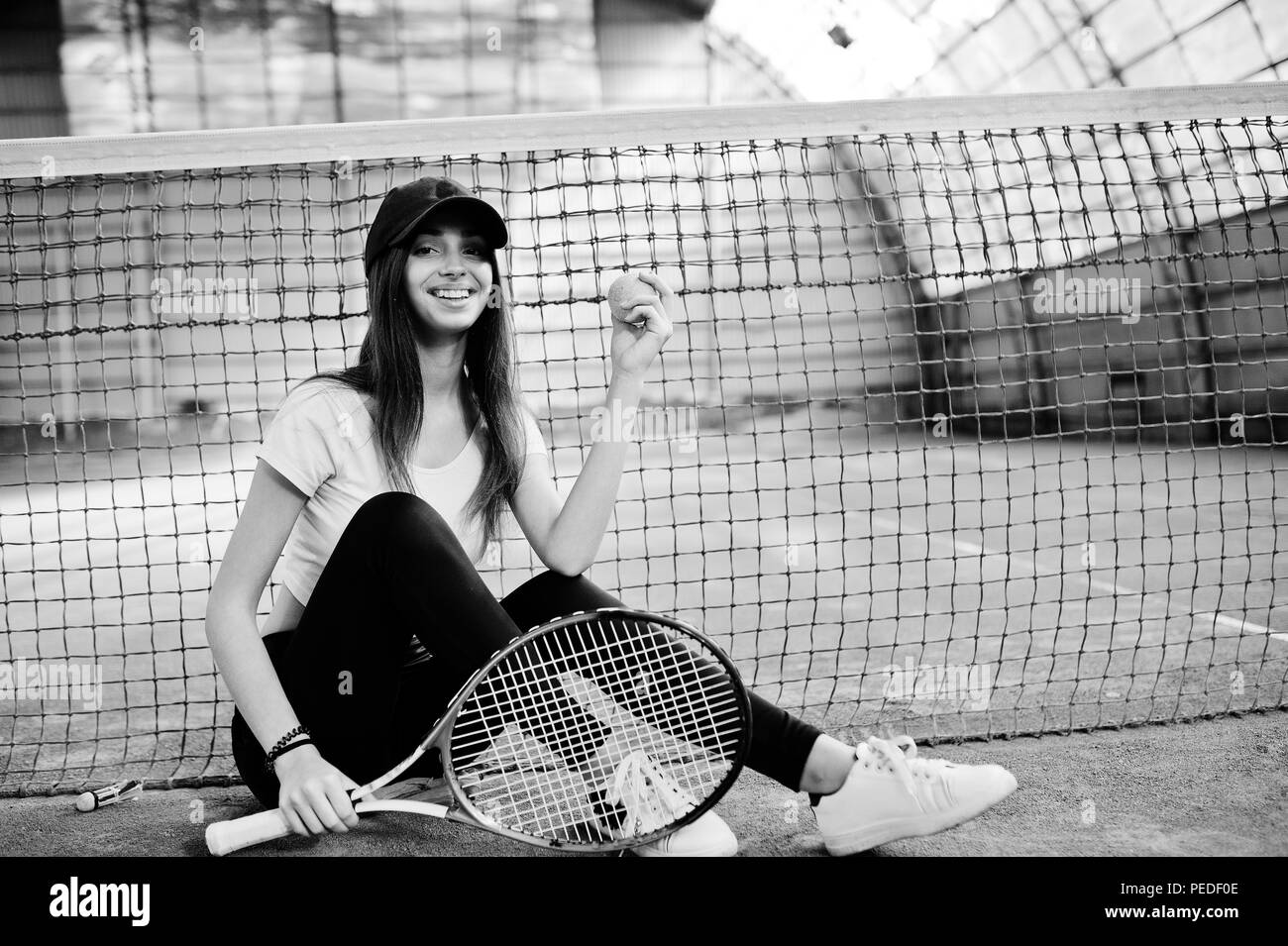 Tennis court Black and White Stock Photos & Images - Alamy