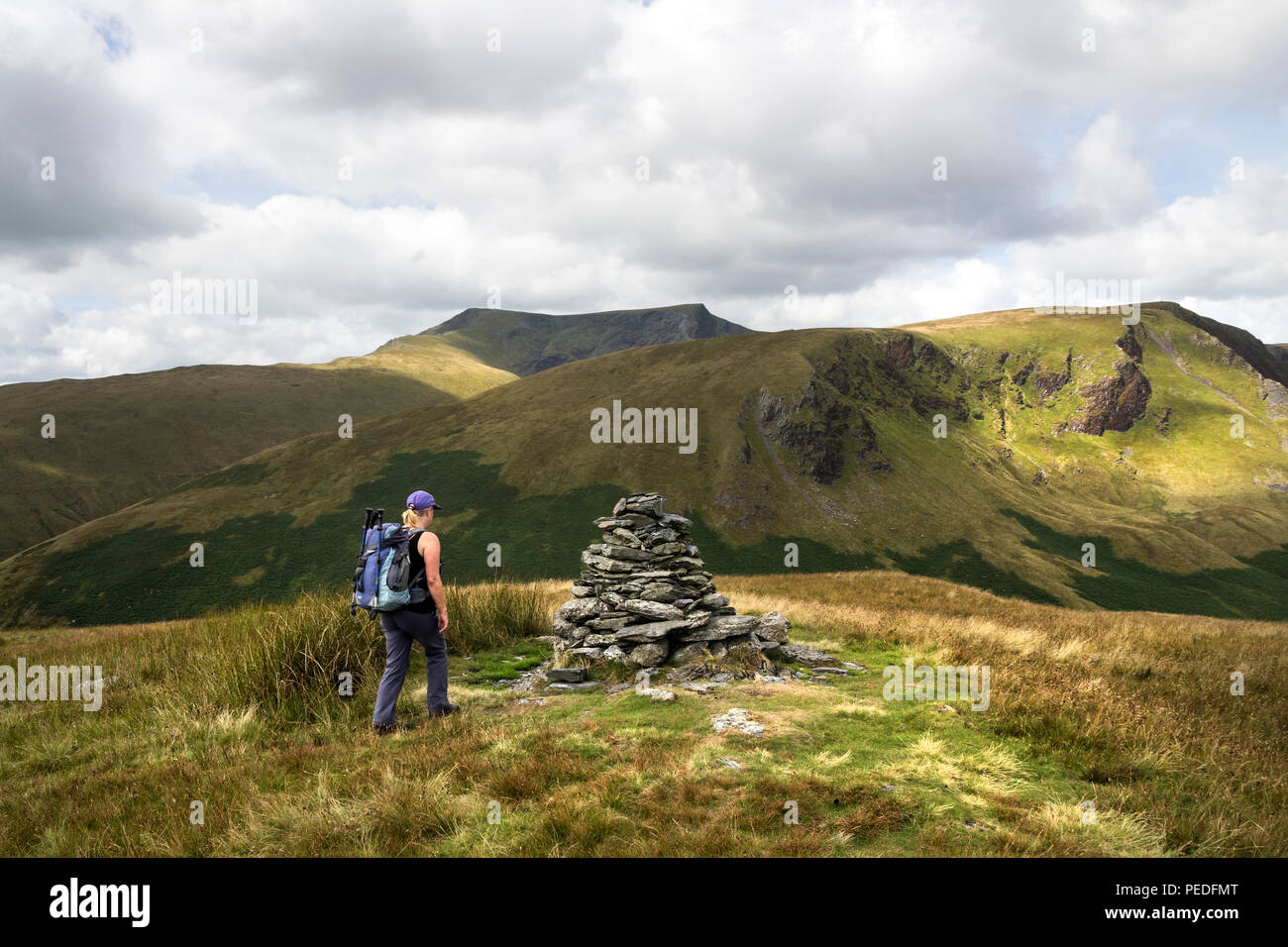 The View From Souther Fell Towards Bannerdale Crags and Blencathra, Lake District, Cumbria, UK Stock Photo