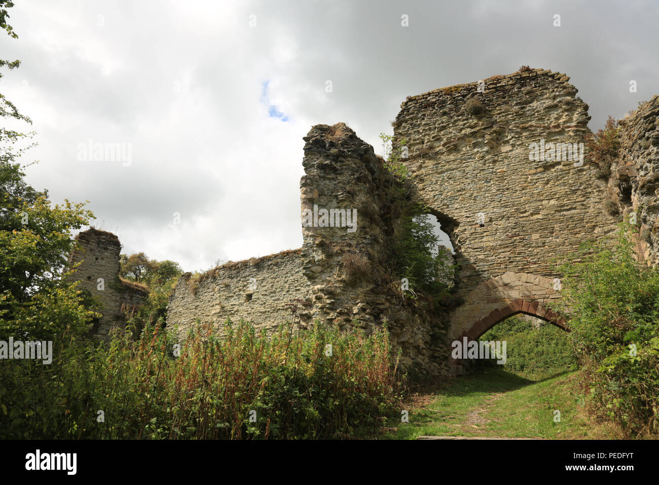The remains of Wigmore castle near Leominster, Herefordshire, UK Stock