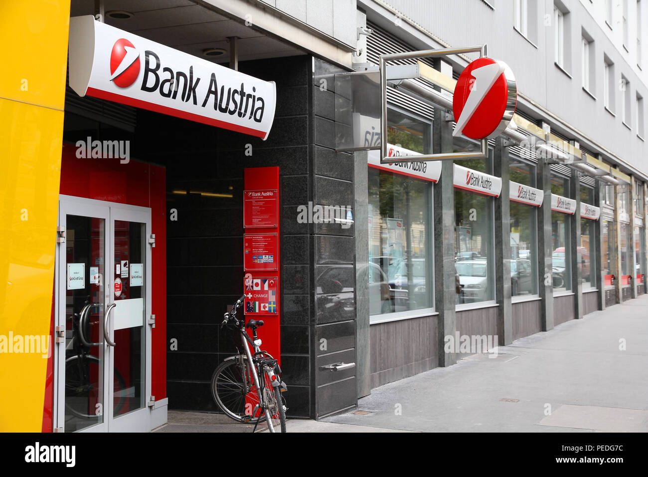 VIENNA - SEPTEMBER 7: Bank Austria branch on September 7, 2011 in Vienna. Bank Austria is part of UniCredit Group, 21st largest bank in the world by a Stock Photo