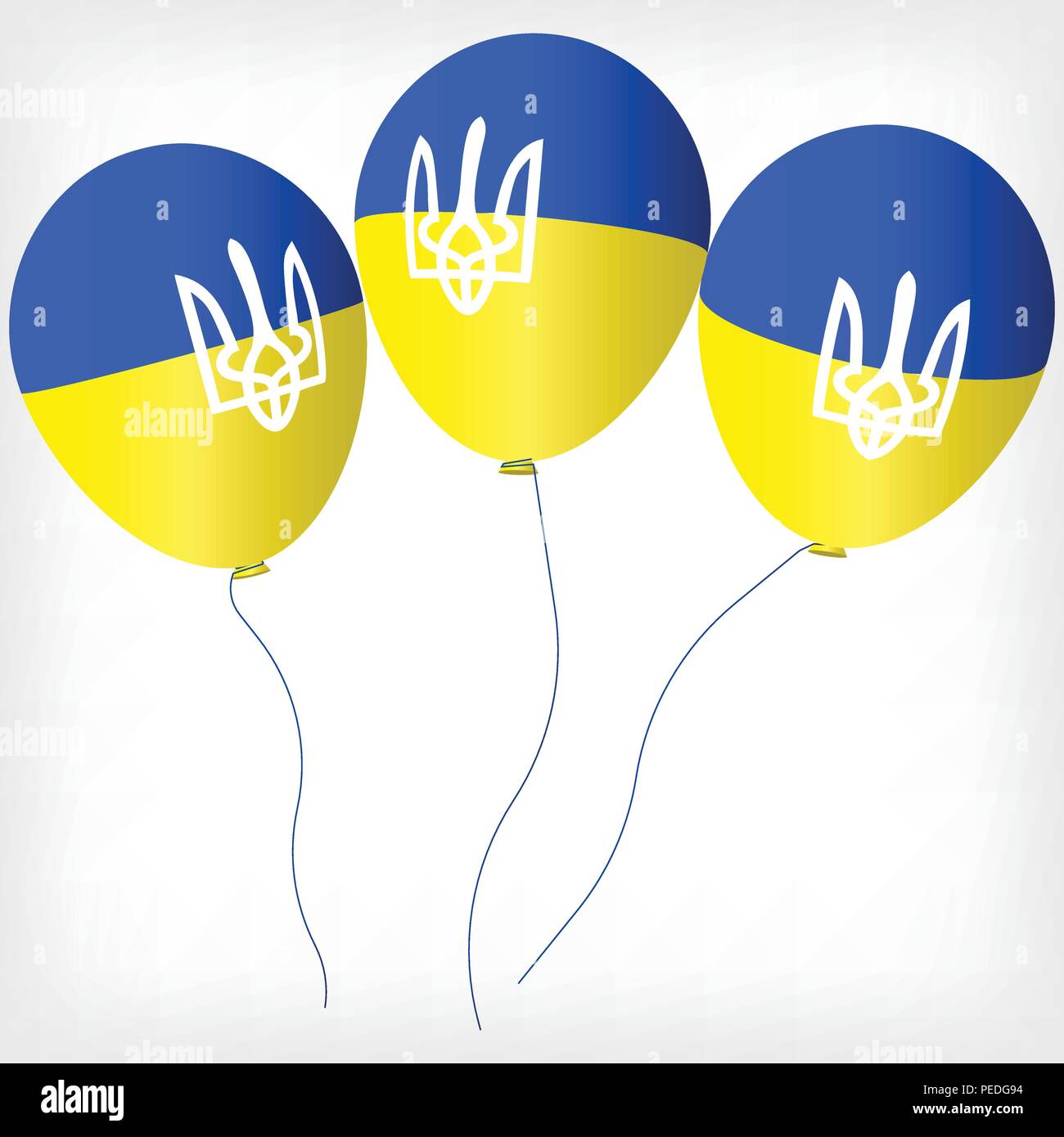 Helium balls with symbols of the Ukrainian flag, Blue yellow helium