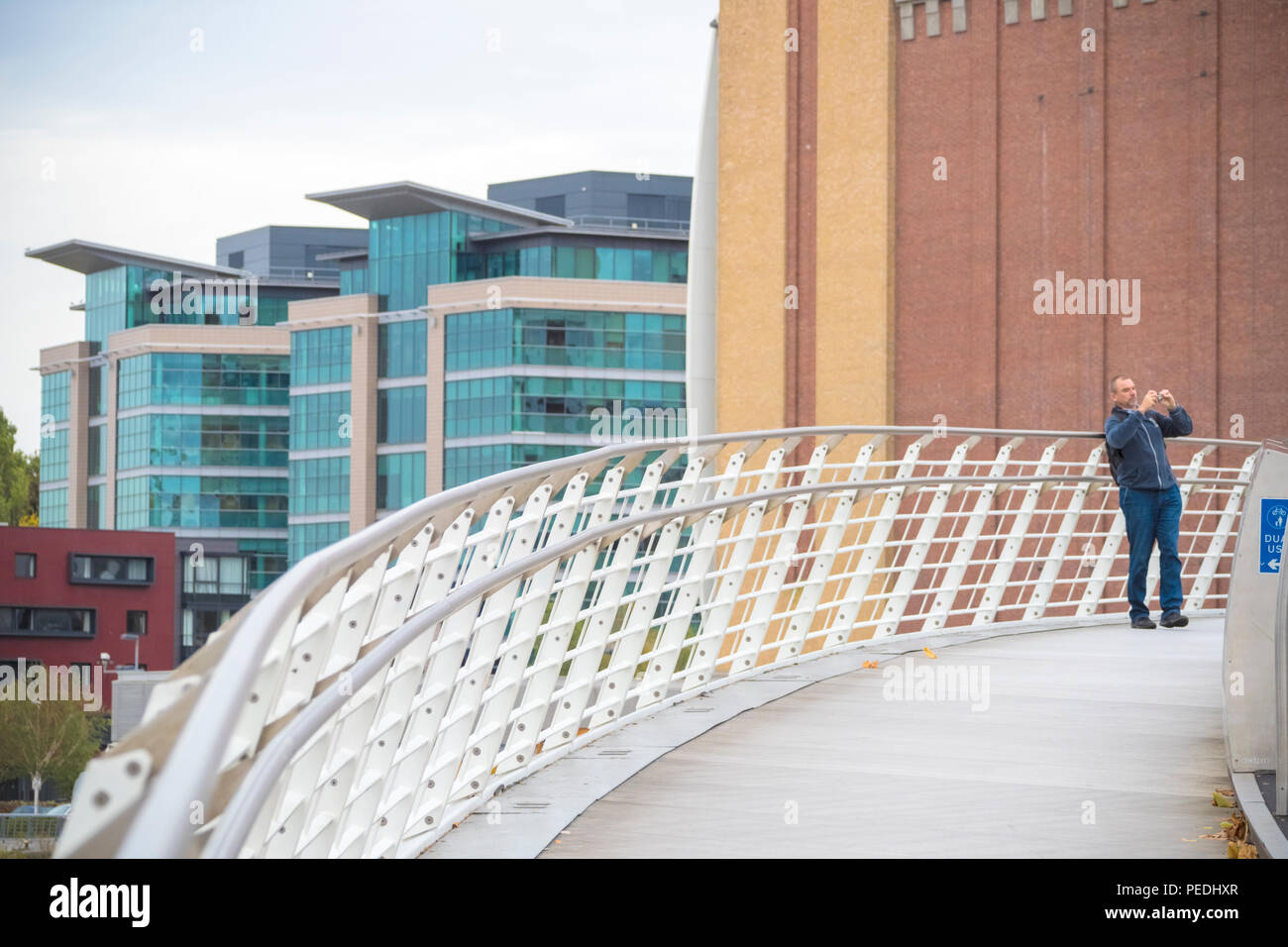 Millennium bridge over the River Tyne with The Baltic in the background Stock Photo