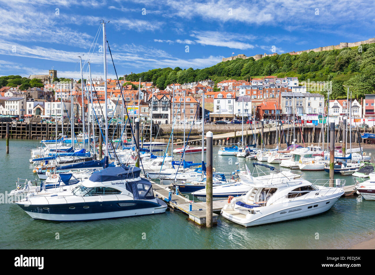 scarborough harbour and marina in south bay scarborough uk yorkshire north yorkshire scarborough england uk gb europe Stock Photo