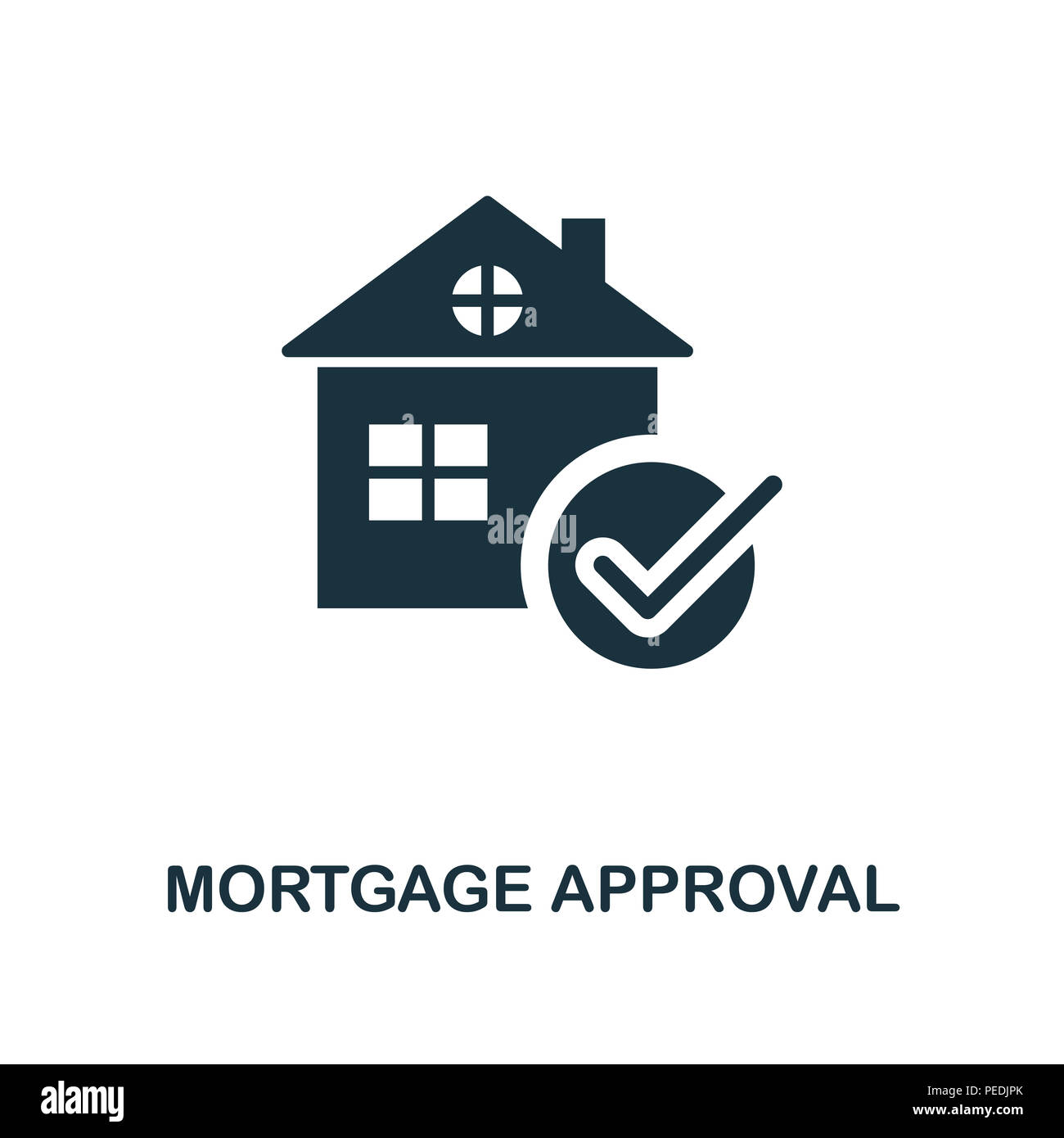 Mortgage Approval creative icon. Simple element illustration. Mortgage Approval concept symbol design from personal finance collection. Can be used fo Stock Photo