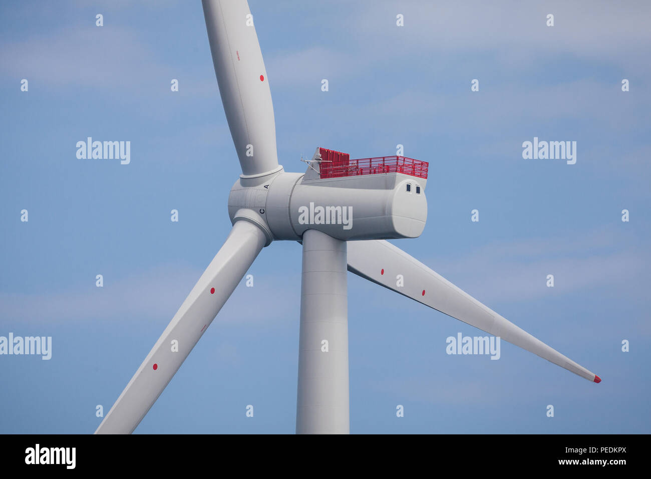 The 6MW Siemens SWT-6.0-154 Wind Turbine Generator on Race Bank Offshore Wind Farm Stock Photo
