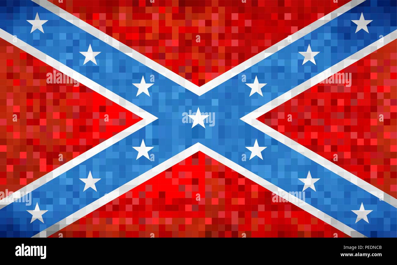 Abstract grunge mosaic Confederate Flag - illustration,  The Blood-Stained Banner Stock Vector