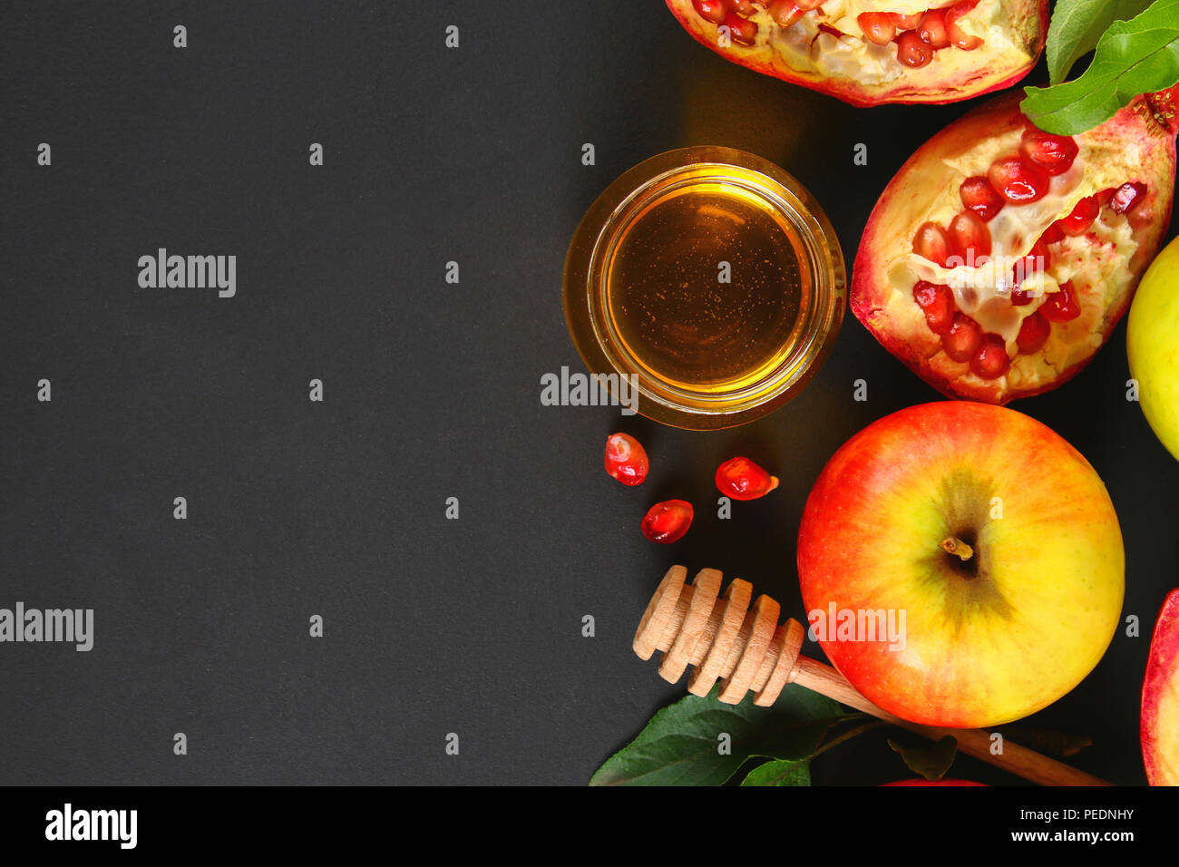 Rosh hashanah jewish New Year holiday concept. Traditional symbol ...