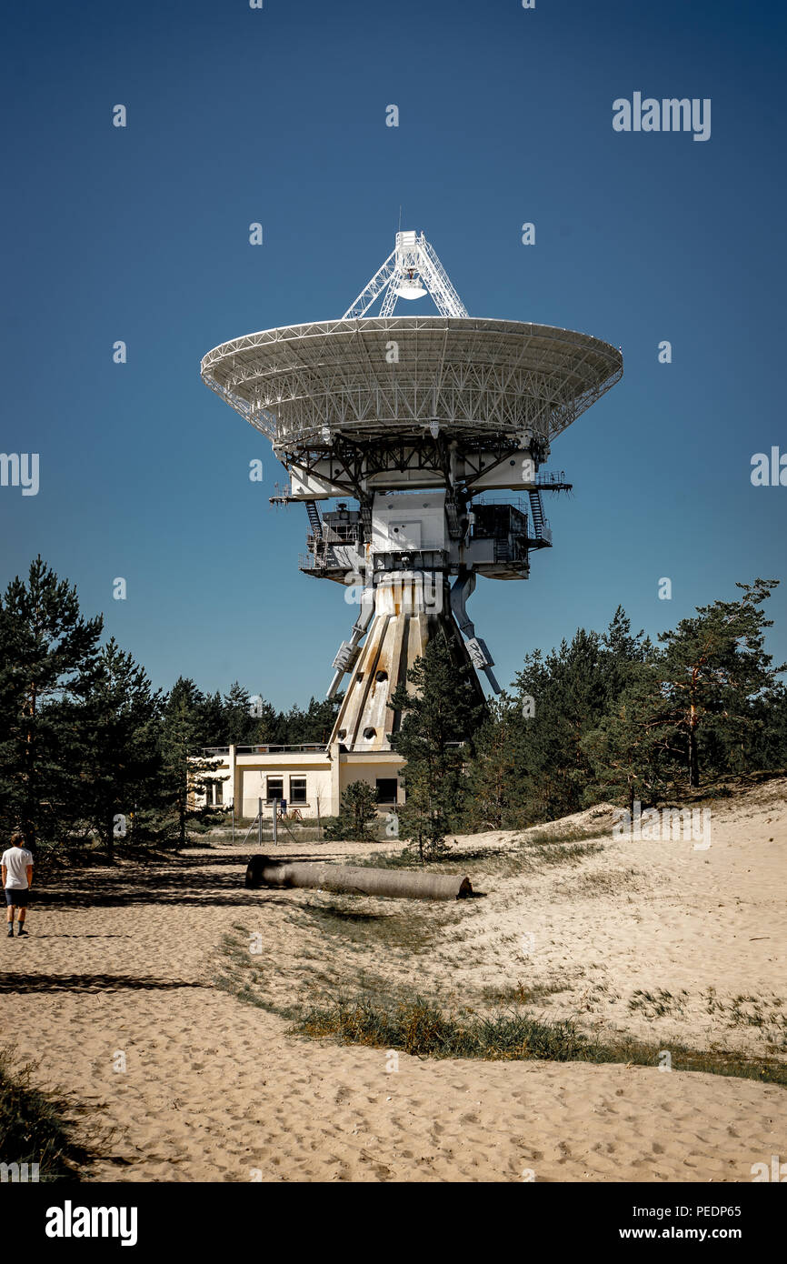zero Subordinate tell me A huge soviet radio telescope near abandoned military town Irbene in Latvia.  Former super-secret Soviet Army space spying object.Now largest radio tel  Stock Photo - Alamy