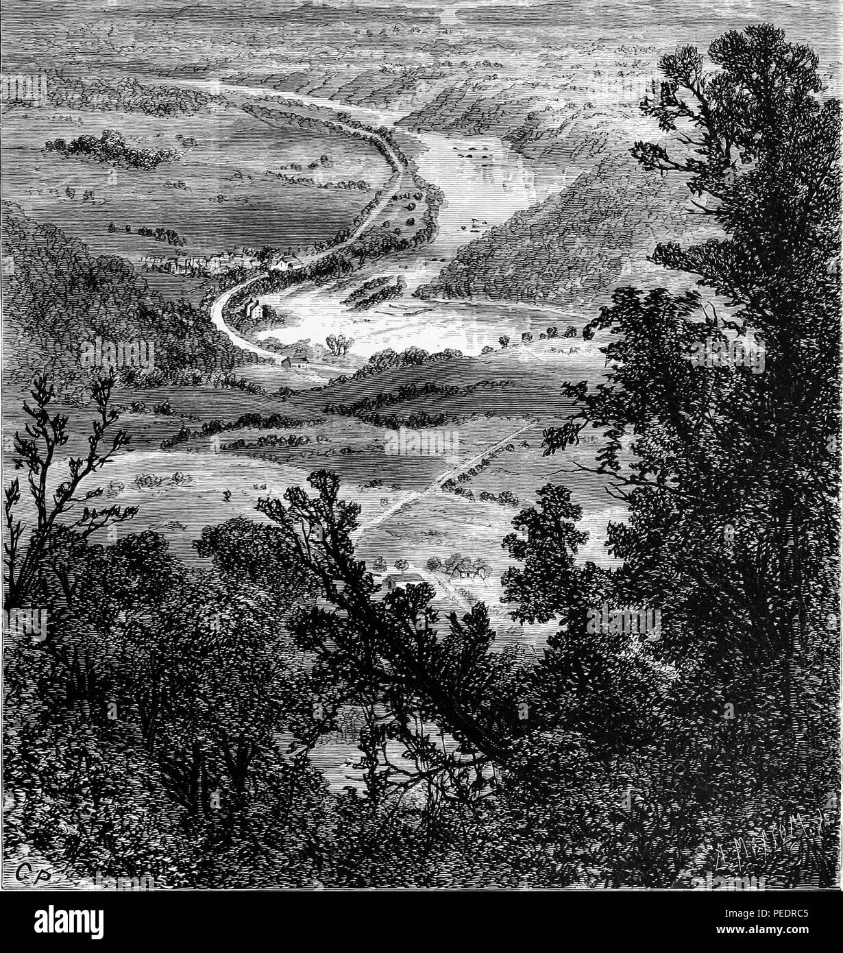 Stretching river view Black and White Stock Photos & Images - Alamy