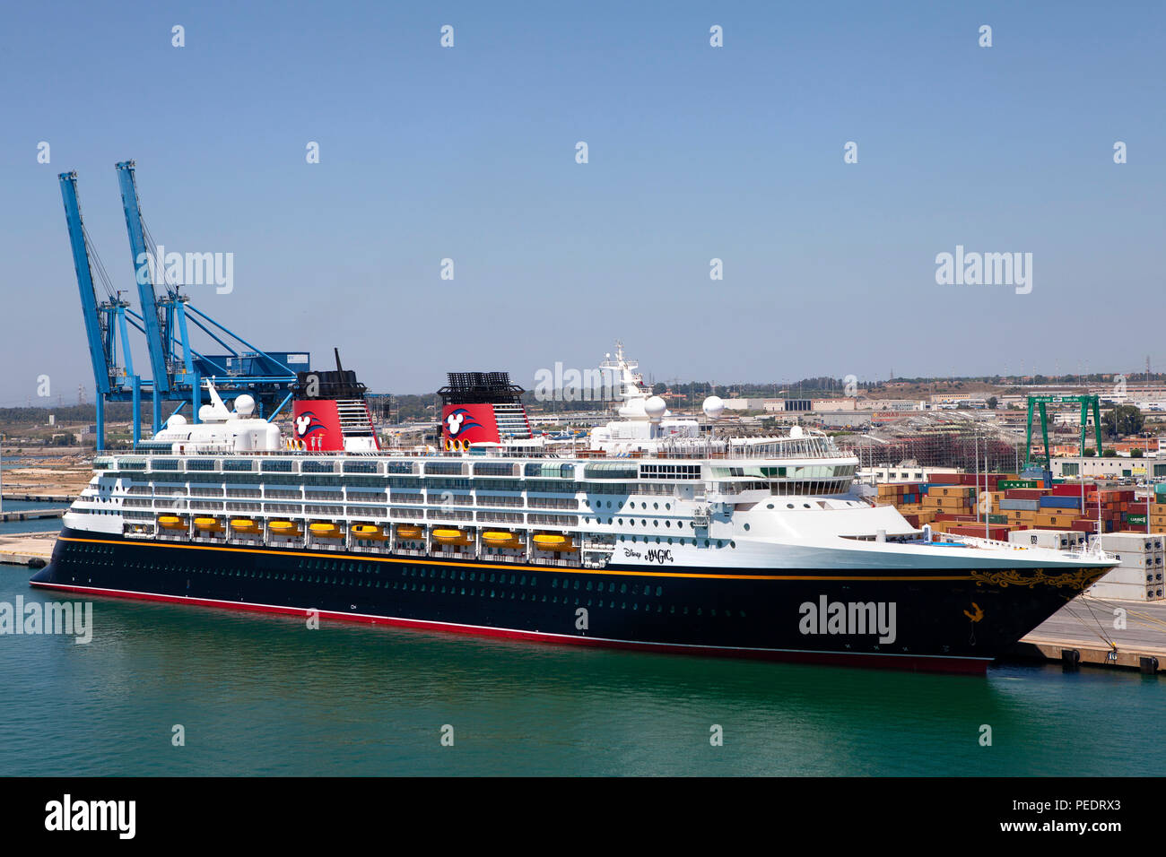 Disney Magic Cruise Ship Owned And Operated By The Disney Cruise Line Docked In Civitavecchia Northwest Of Rome In Italy Stock Photo Alamy