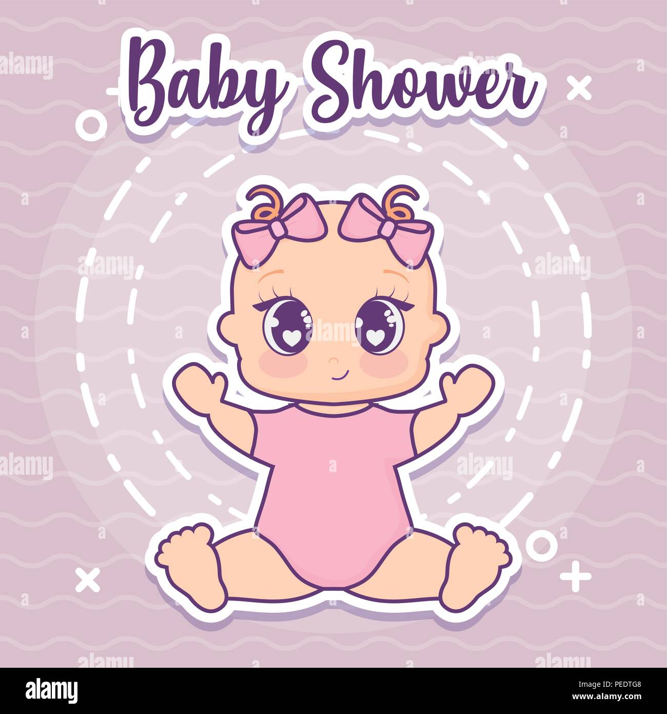 Baby Shower Design With Cute Baby Girl Icon Over Pink Background Colorful Design Vector Illustration Stock Vector Image Art Alamy