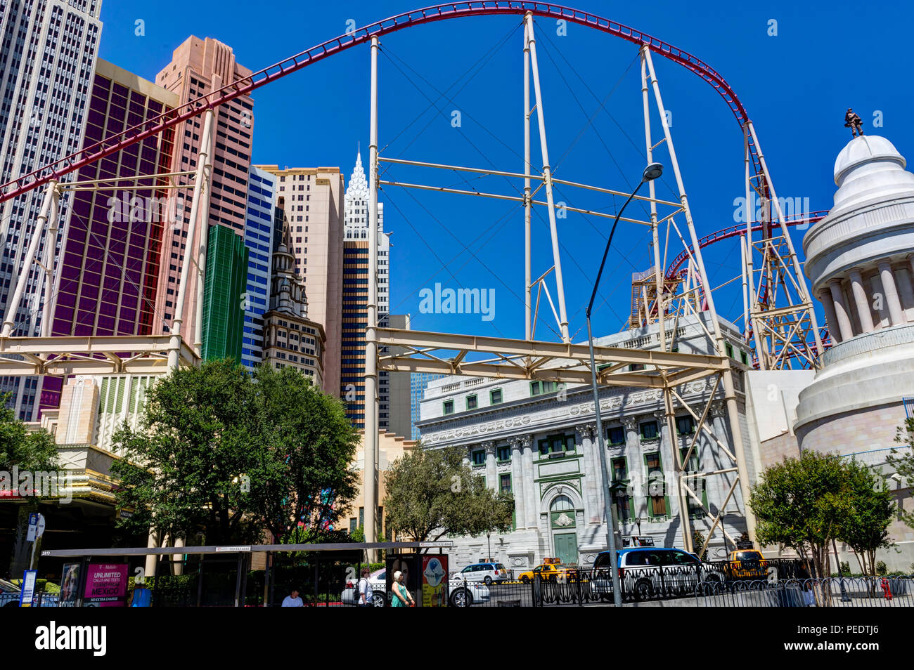 Roller Coaster of New York-New York Hotel and Casino Editorial Stock Photo  - Image of strip, casino: 219036013