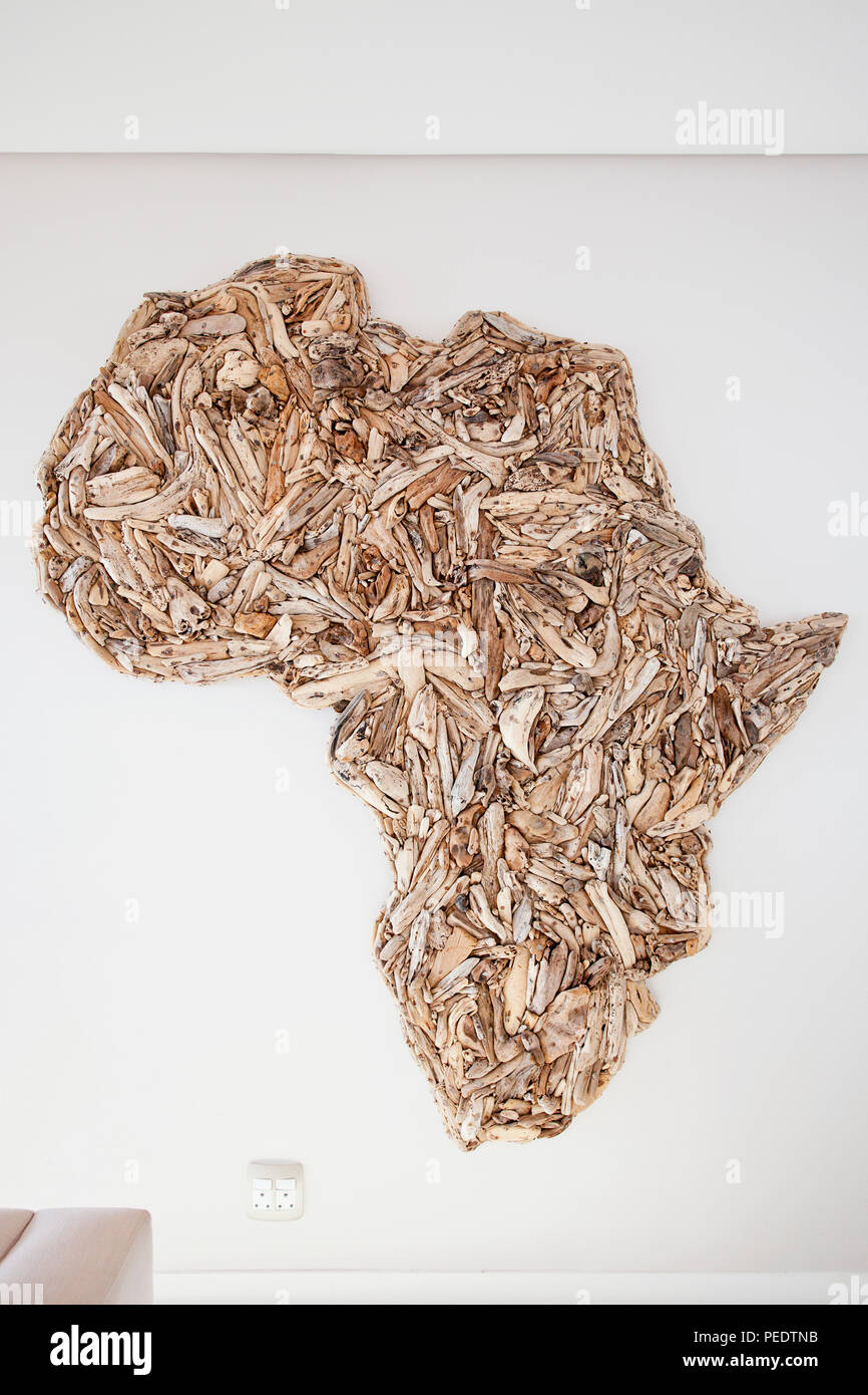 Wall sculpture of Africa Stock Photo