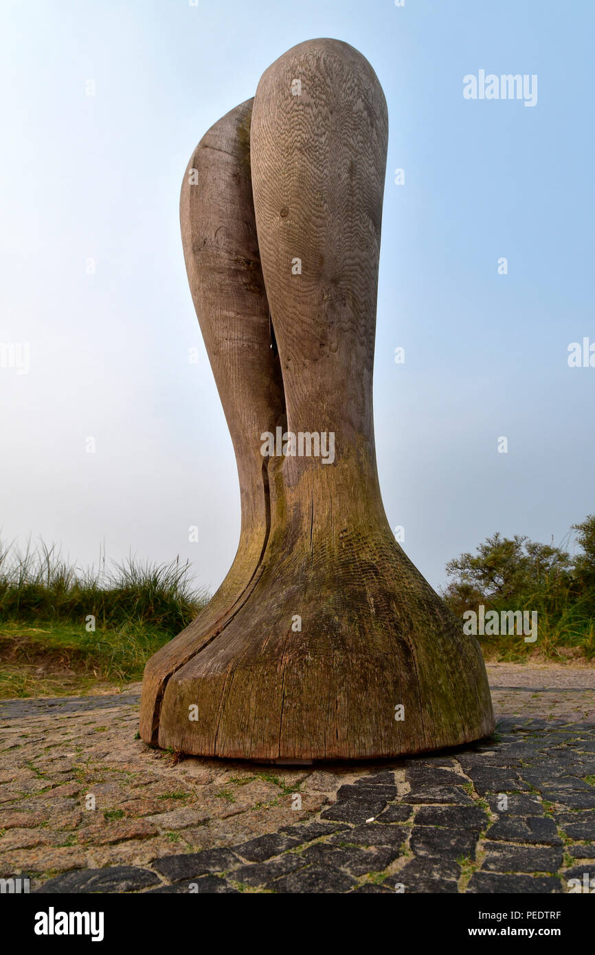 Otto Leege path, educational trail, wind harp, aeolian harp, Juist, National Park Wadden Sea, Lower Saxony, East Frisian Island, Germany Stock Photo