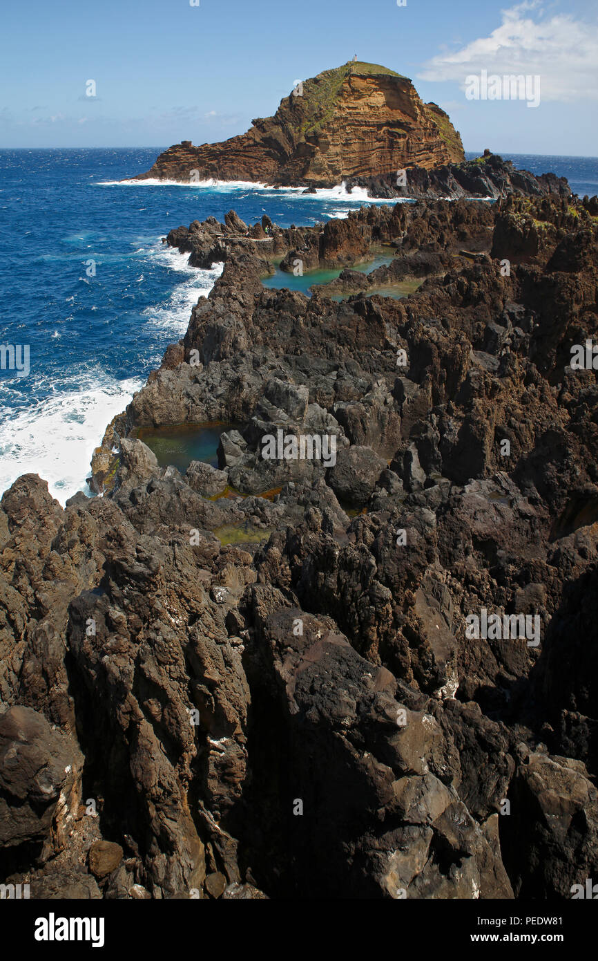 Lavaklippen, Porto Moniz, Madeira, Portugal Stock Photo