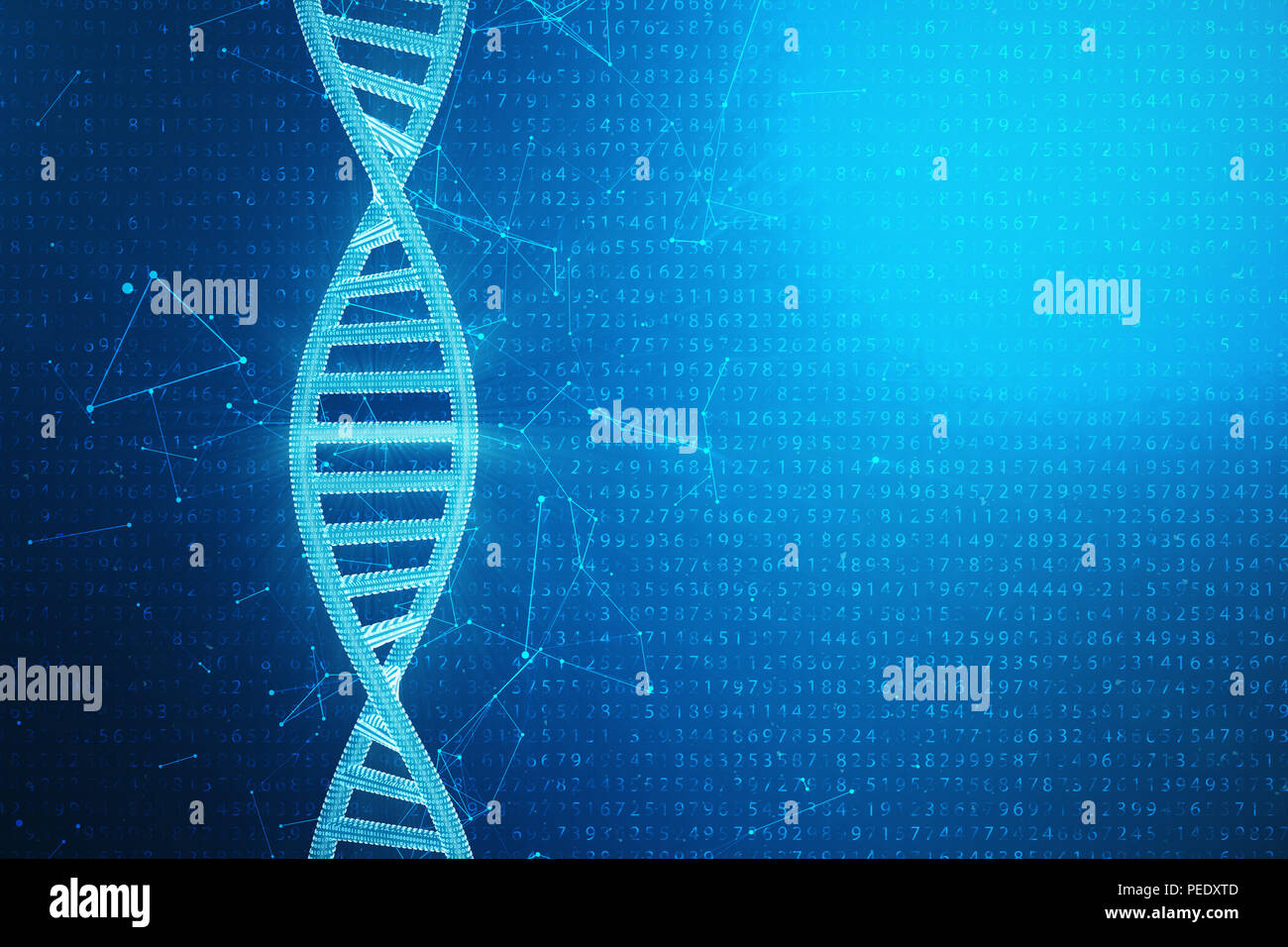 Digital DNA molecule, structure. Concept binary code human genome. DNA ...