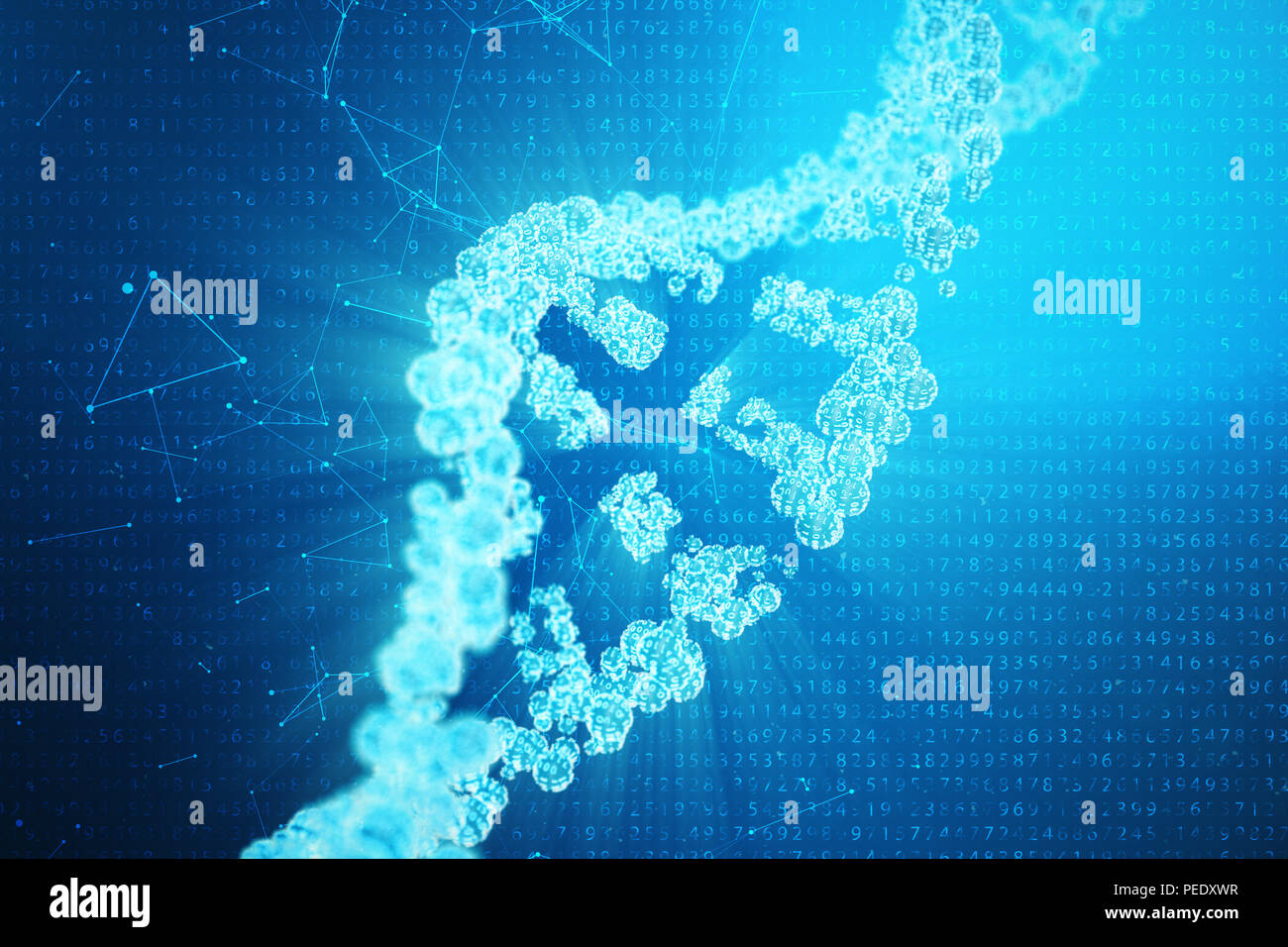 Digital DNA molecule, structure. Concept binary code human genome. DNA ...