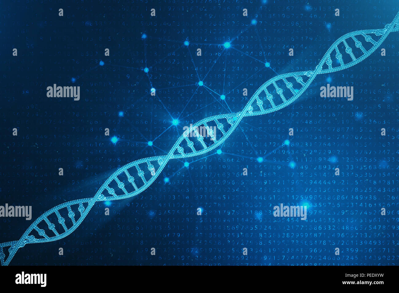 Digital DNA molecule, structure. Concept binary code human genome. DNA ...