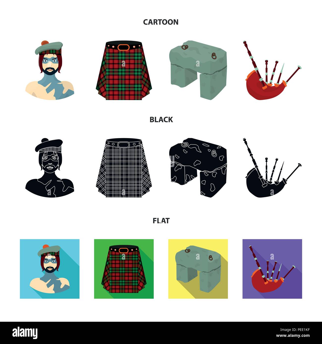 Highlander, Scottish Viking, tartan, kilt, scottish skirt, scone stone