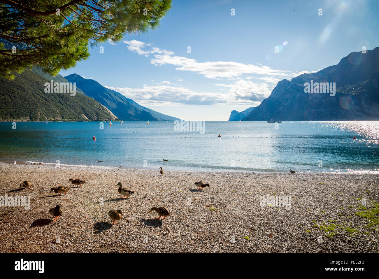 Lake Garda is the largest lake in Italy Stock Photo