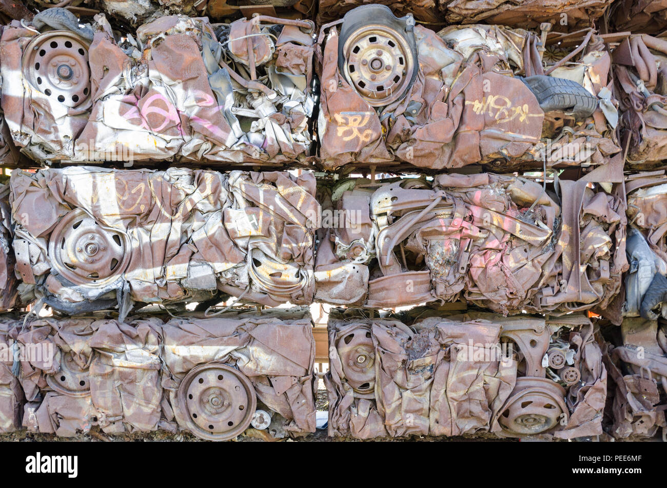Metal scrap from crushed cars hires stock photography and images Alamy