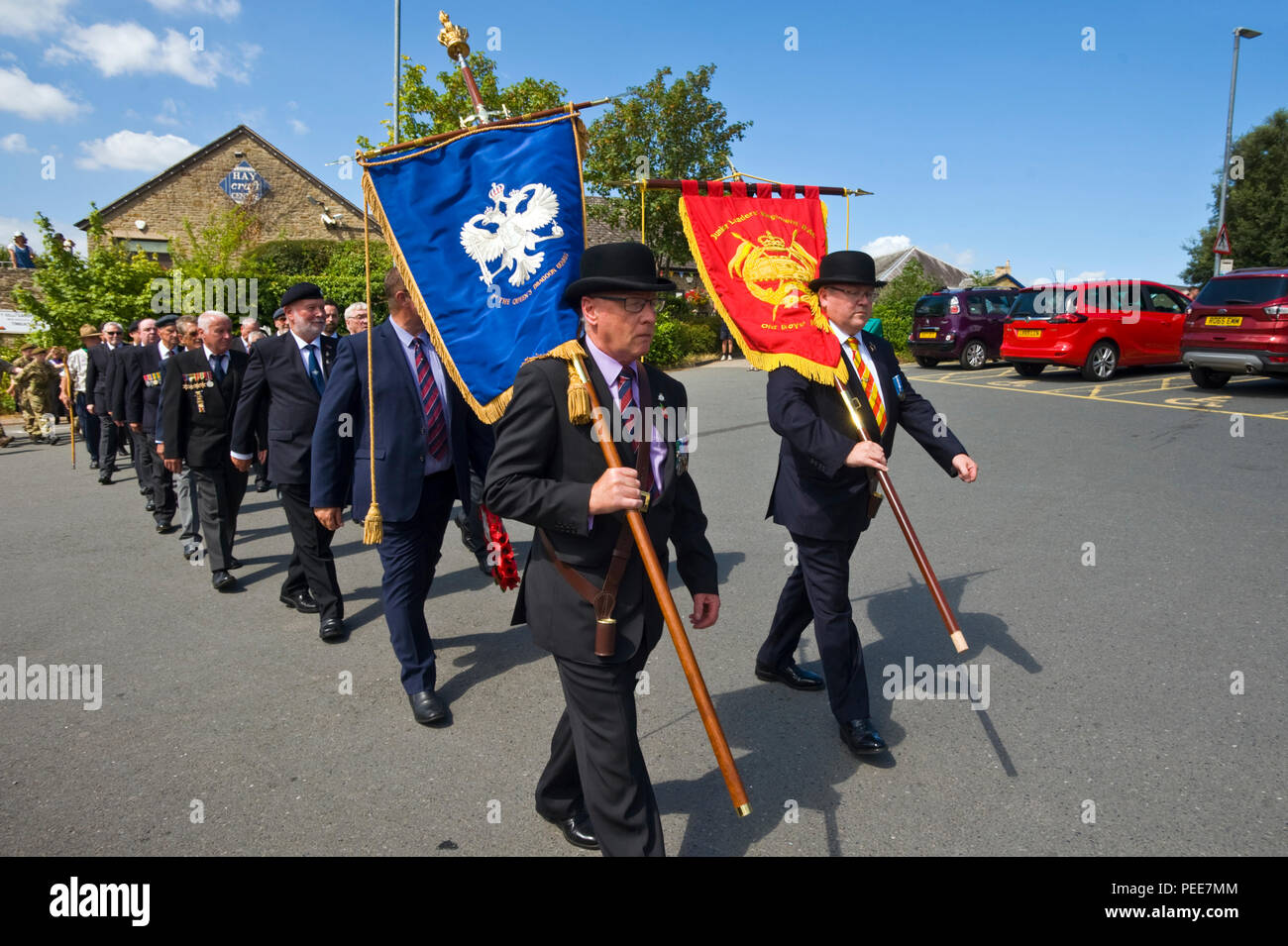World War One commemorative event parade at Hay-on-Wye Powys Wales UK Stock Photo