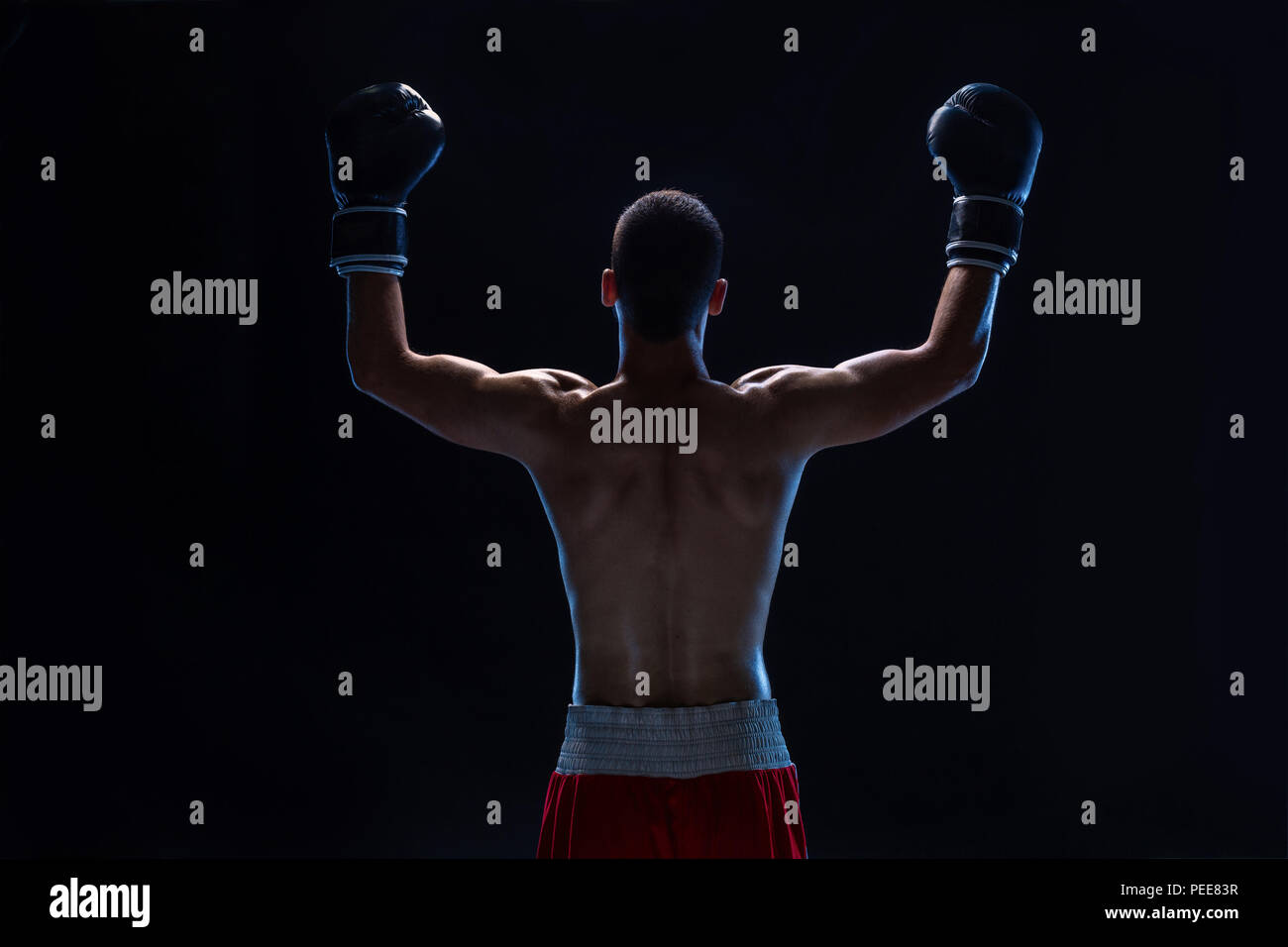 Boxing hands raised hires stock photography and images Alamy