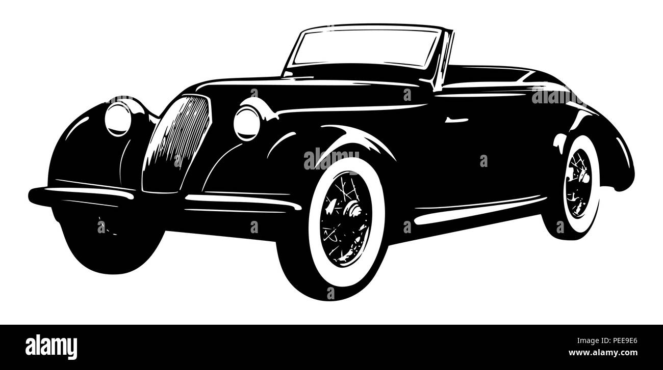 old vintage car isolated on white background Stock Vector Image & Art ...
