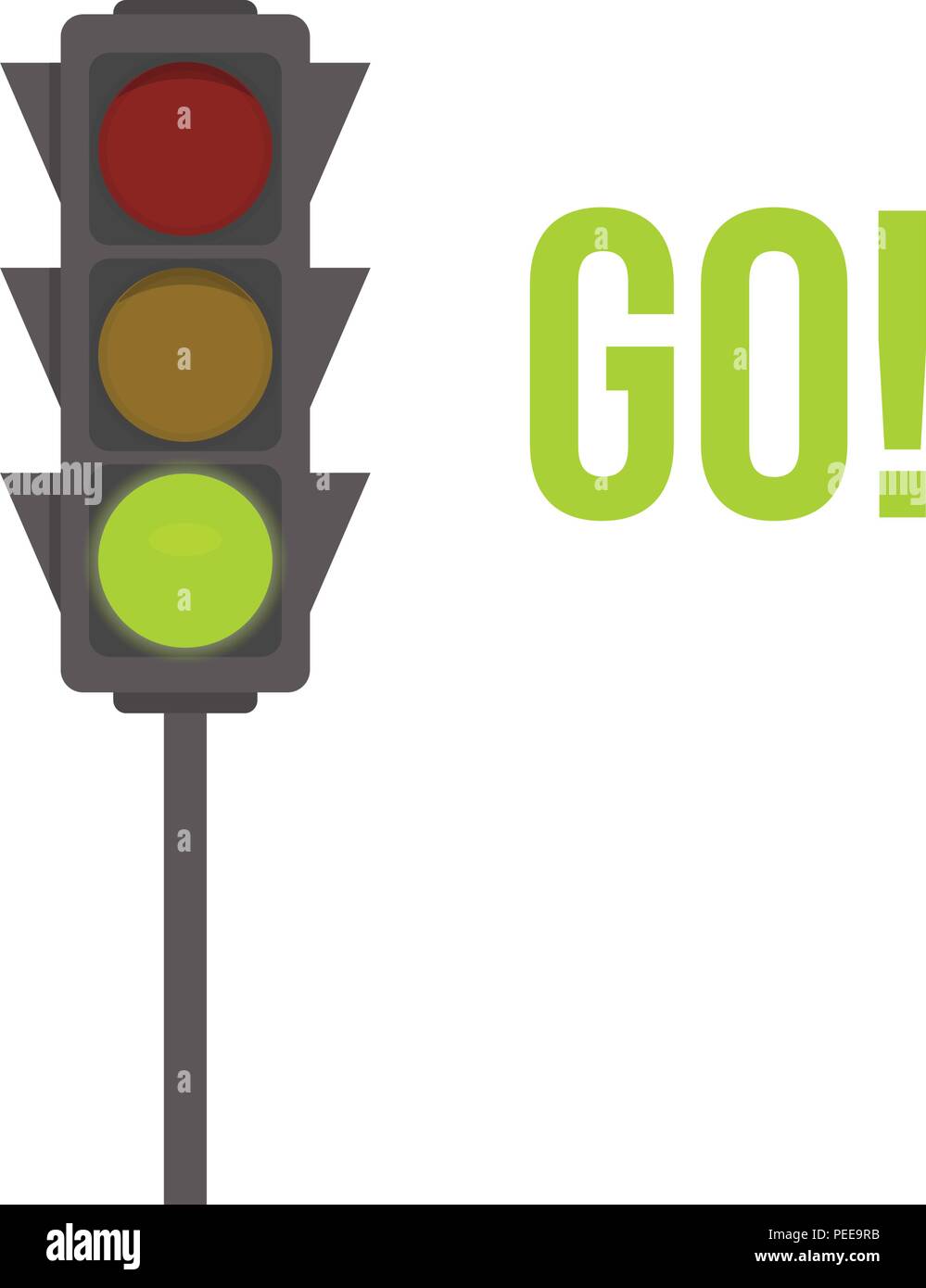 Traffic light isolated icon. Green light vector illustration. Road