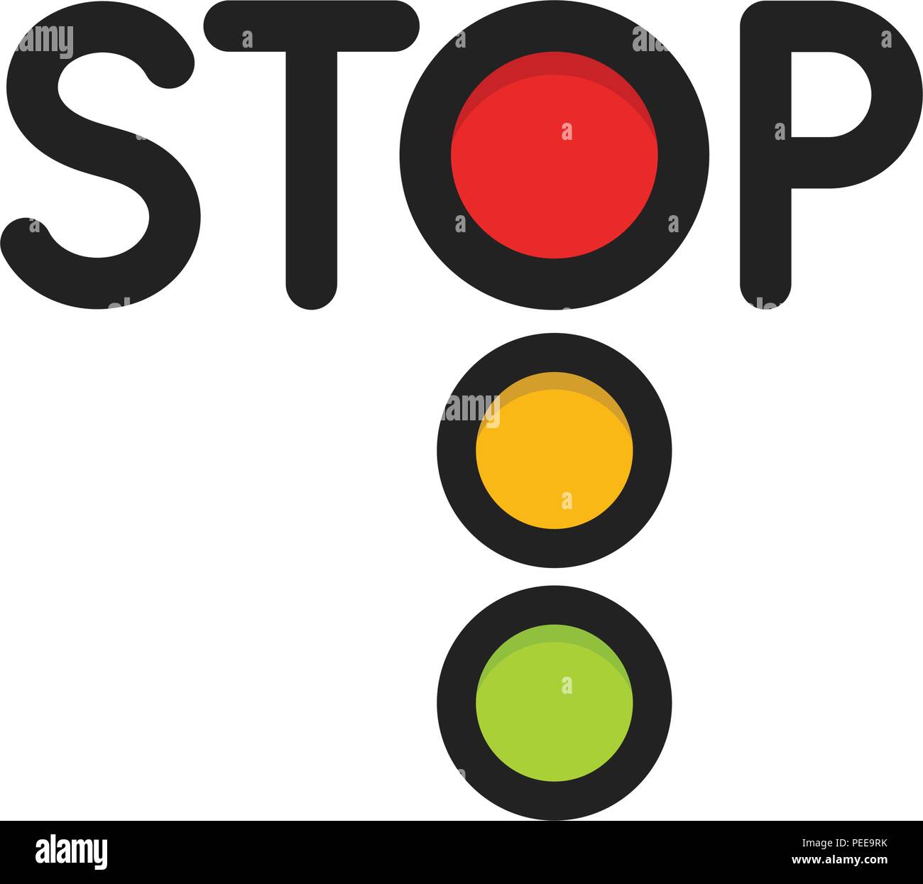 Traffic light isolated icon. Red lights, stop signal of traffic light