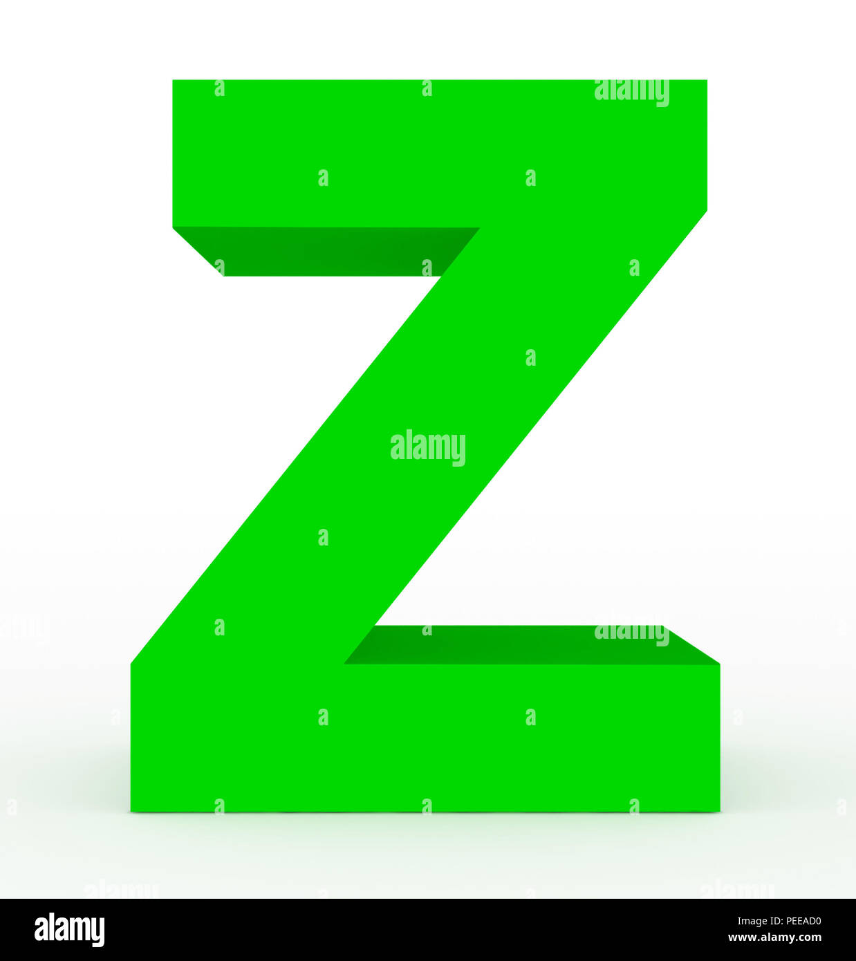 letter Z 3d green isolated on white - 3d rendering Stock Photo
