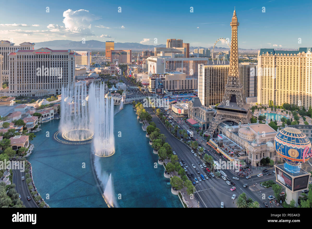 Las Vegas strip skyline Stock Photo