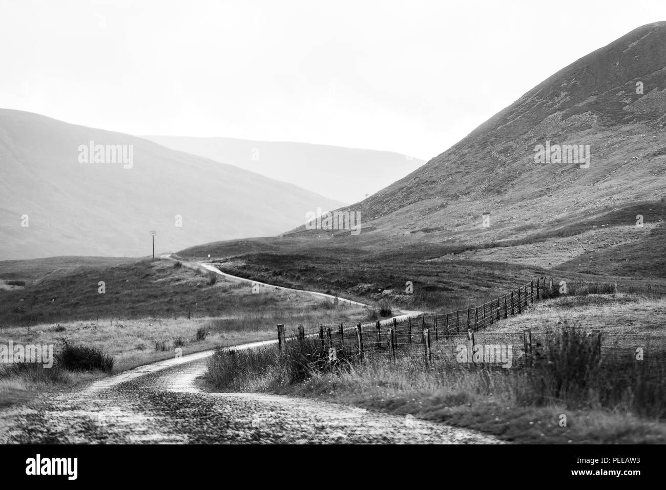 Isolated road in Cappercleuch, Dumfries & Galloway, Scotland Stock ...